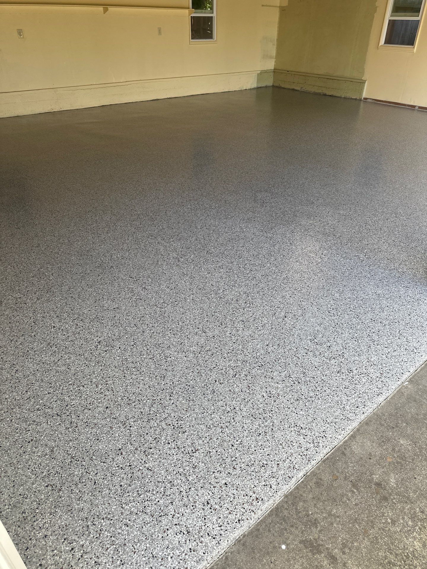 Polyurea Garage Floor Coating with Coyote Chips in San Luis Obispo by MGP Coatings