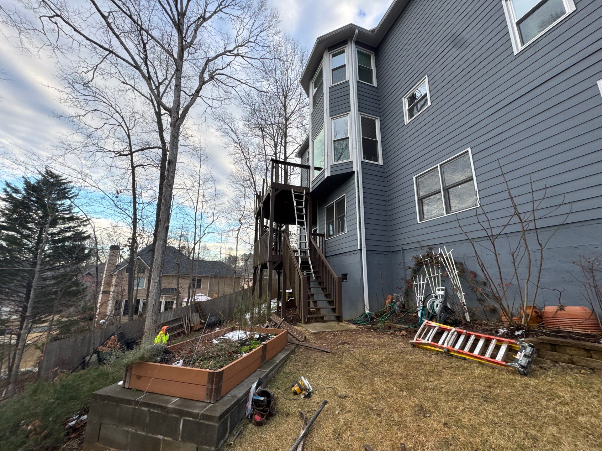 Two-Story Pressure-Treated Wood Deck Installation in Acworth, Georgia by Swift Home Renovations