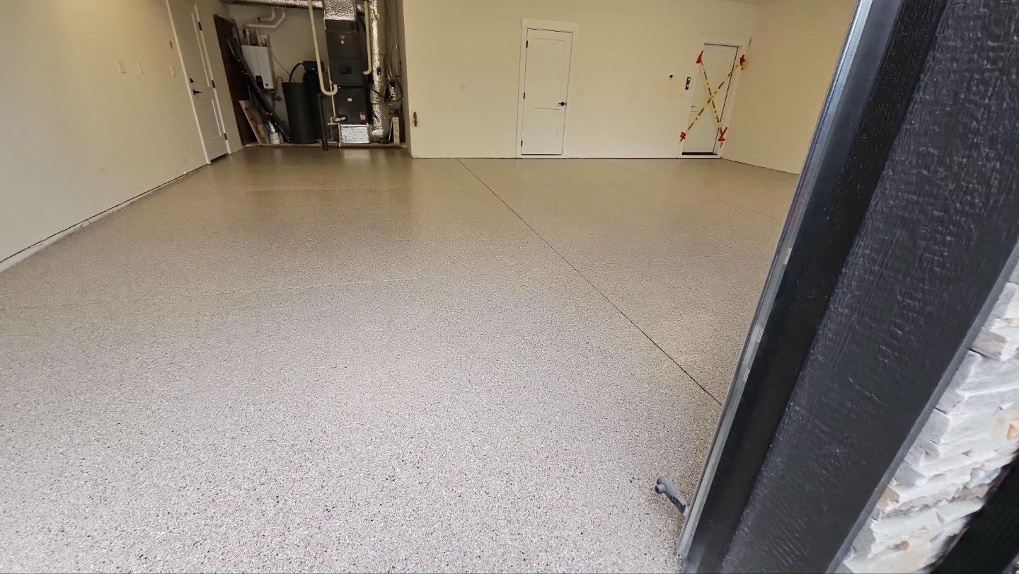 Garage Transformation using Claystone Hybrid by Croc Coatings, LLC
