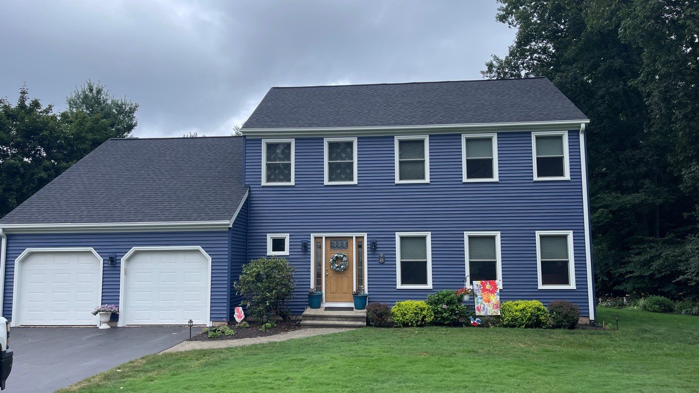 Siding using Cert. Monogram D/4 x 12'6" Clapboard, Midnight Blue by DiGiorgi Roofing and Siding Inc