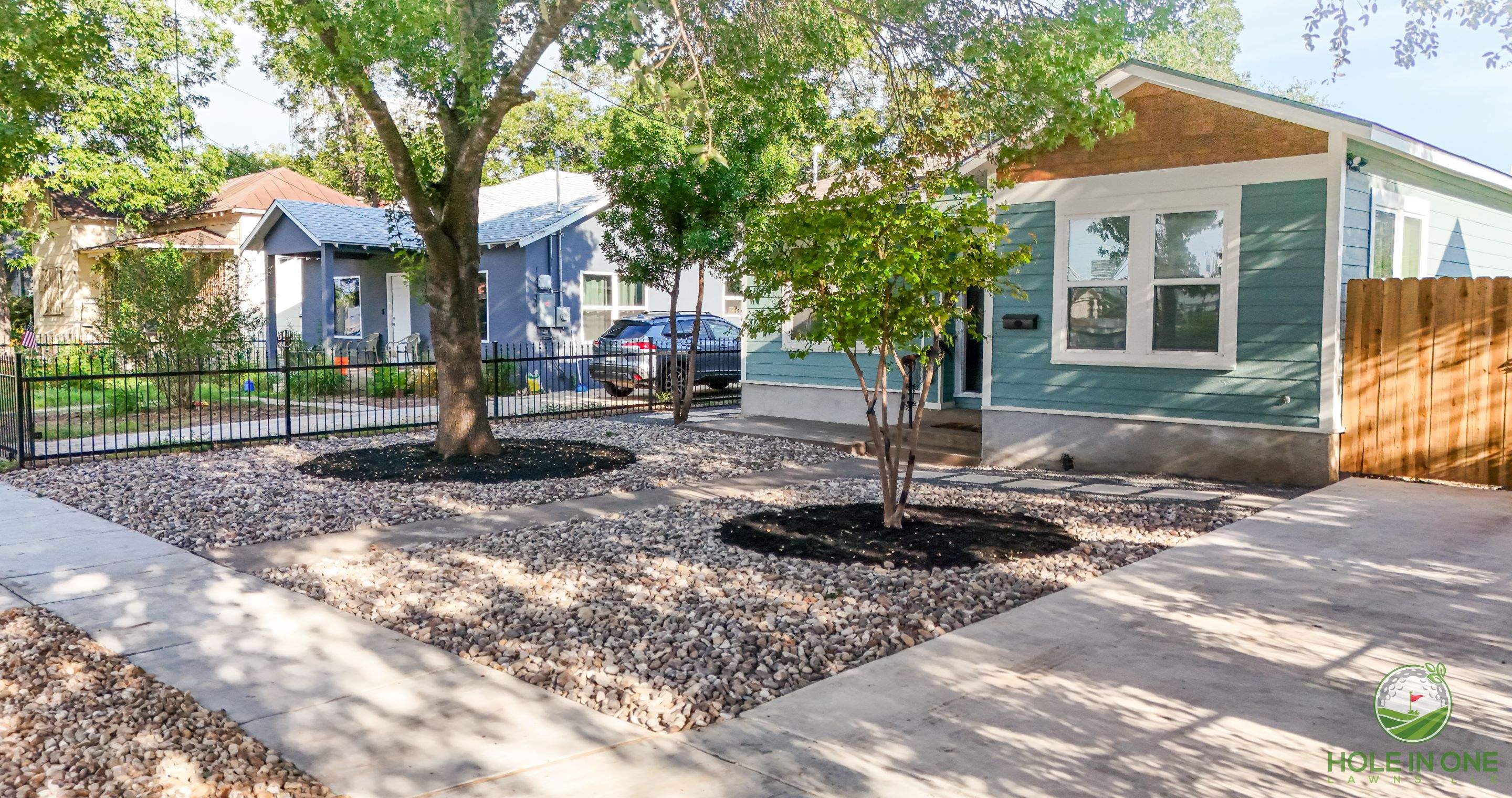 Low-Maintenance Front & Backyard Makeover, South San Antonio TX by Hole In One Lawns, LLC
