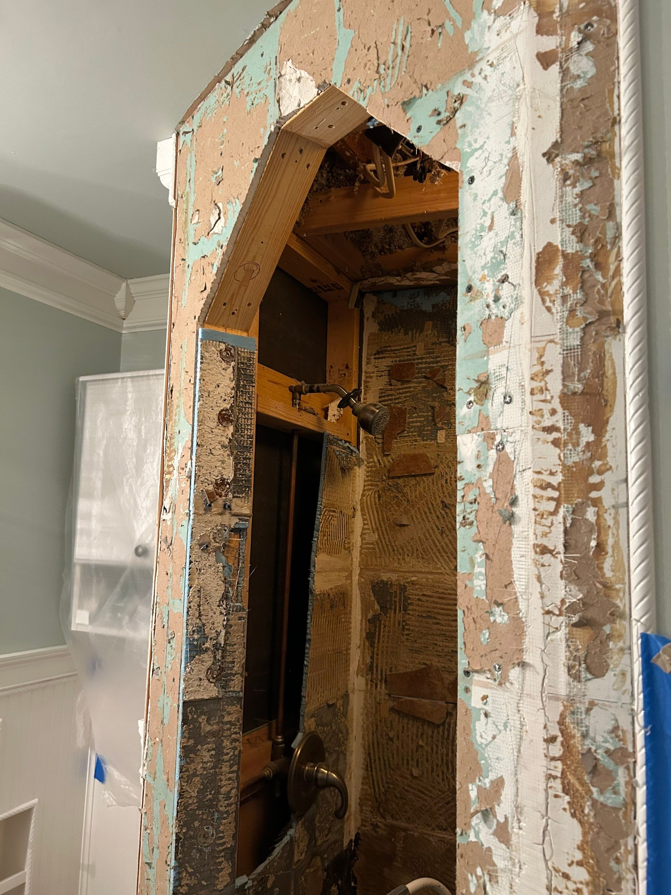 Tile shower and floor by Footprints Floors of Nashville