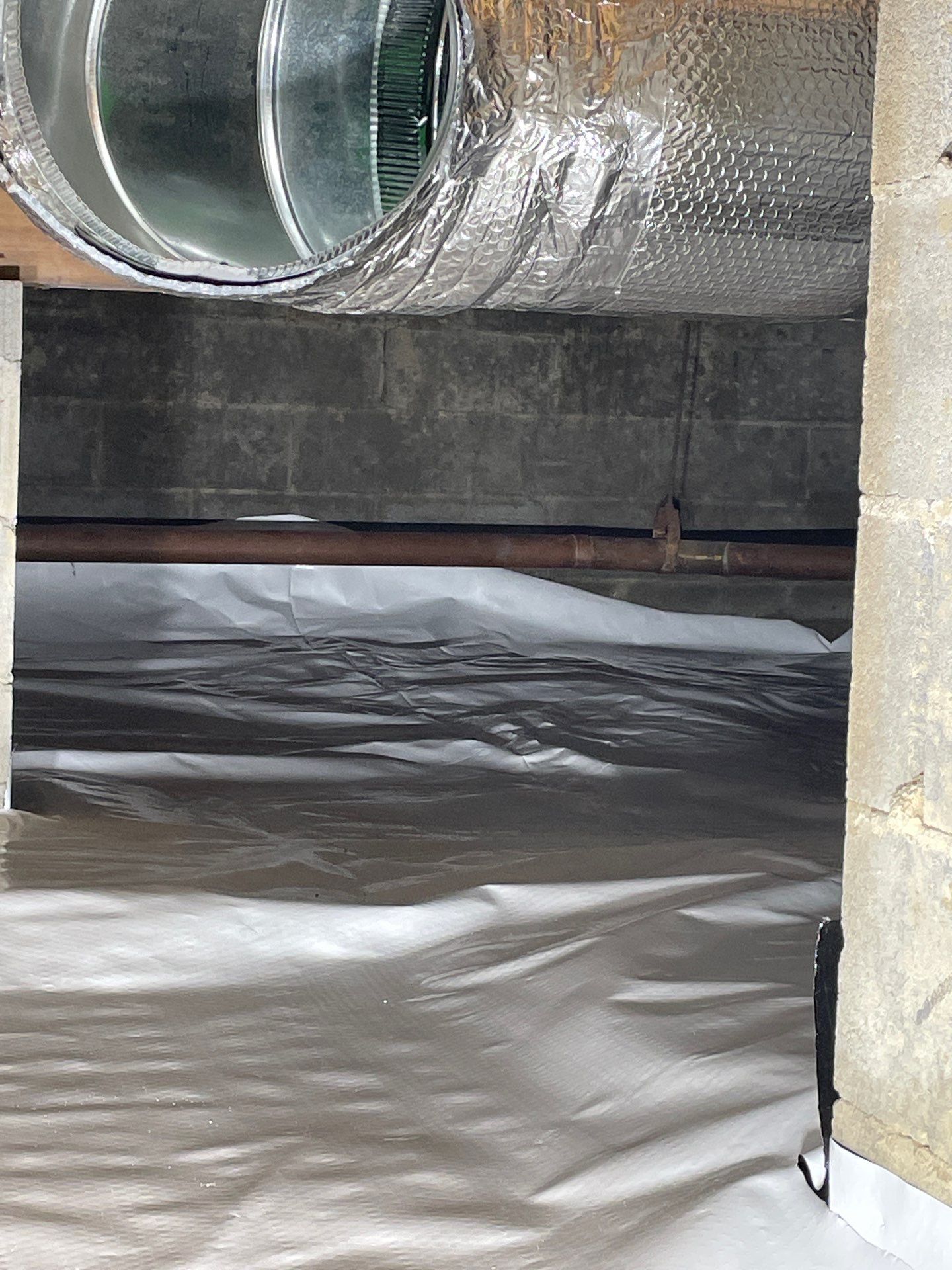 Basement Exterior Walls using Closed Cell Spray Foam by NYS Foam & Energy