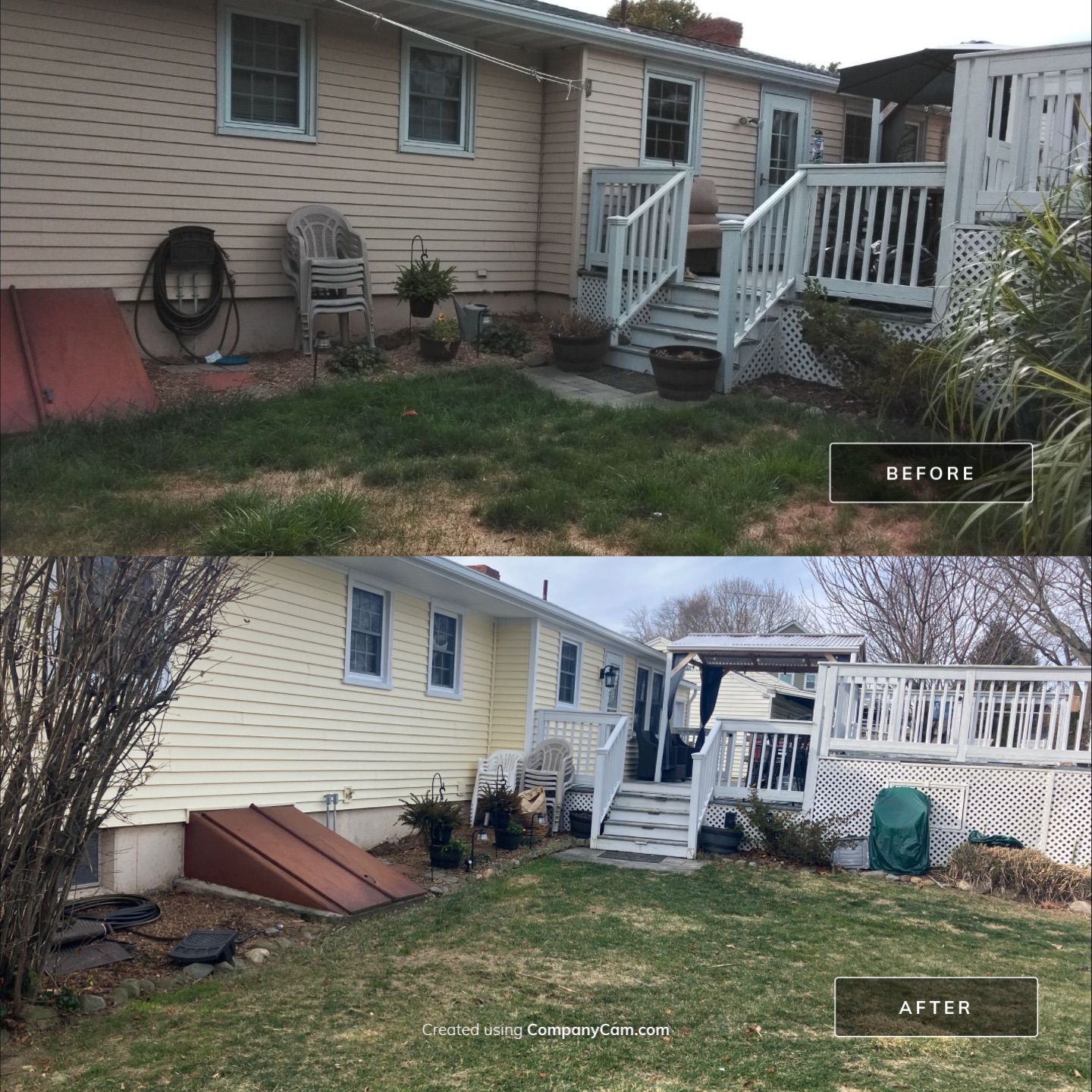 Transformative Siding update with Cert. Monogram D/4 x 12'6" Clapboard, Heritage Cream by DiGiorgi Roofing and Siding Inc
