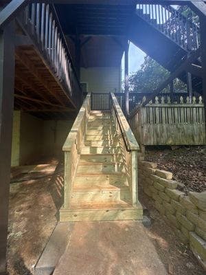 Pressure-Treated Deck Staircase Replacement and Railing Installation in Canton