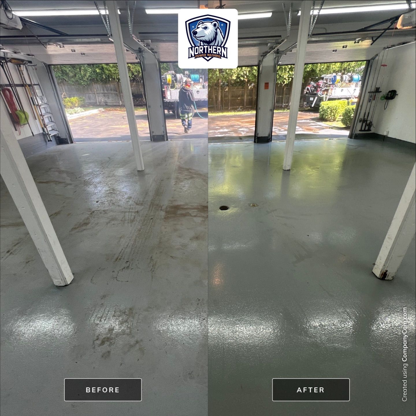 Garage Floor Cleaning by Northern Power Washing LLC.