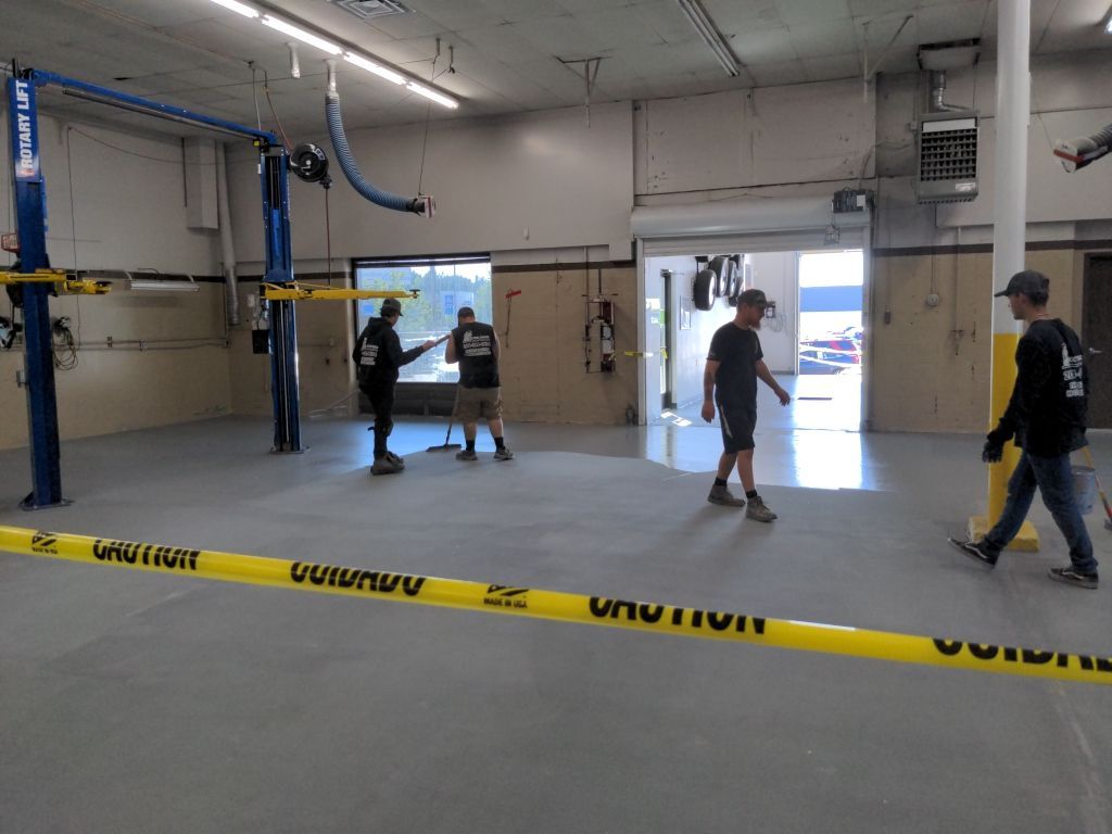 Commercial Floor Transformation using Penntek Shop Floor System by Croc Coatings, LLC