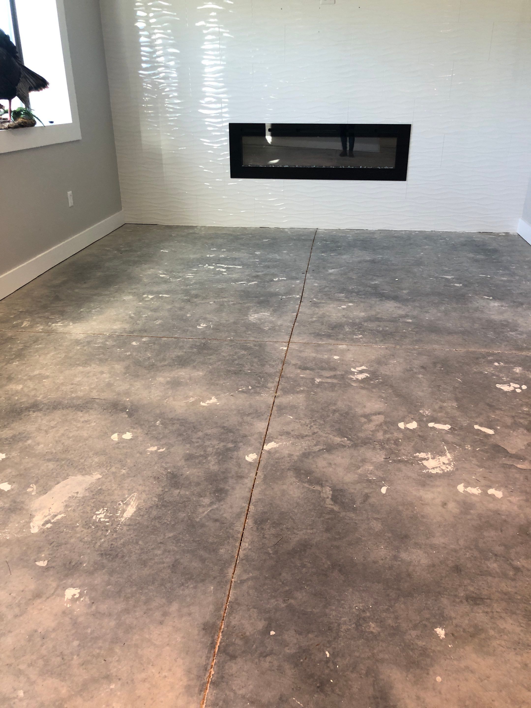 Louisburg, KS -- Basement Polish using Grey Stain by Big Red Decorative Concrete, LLC