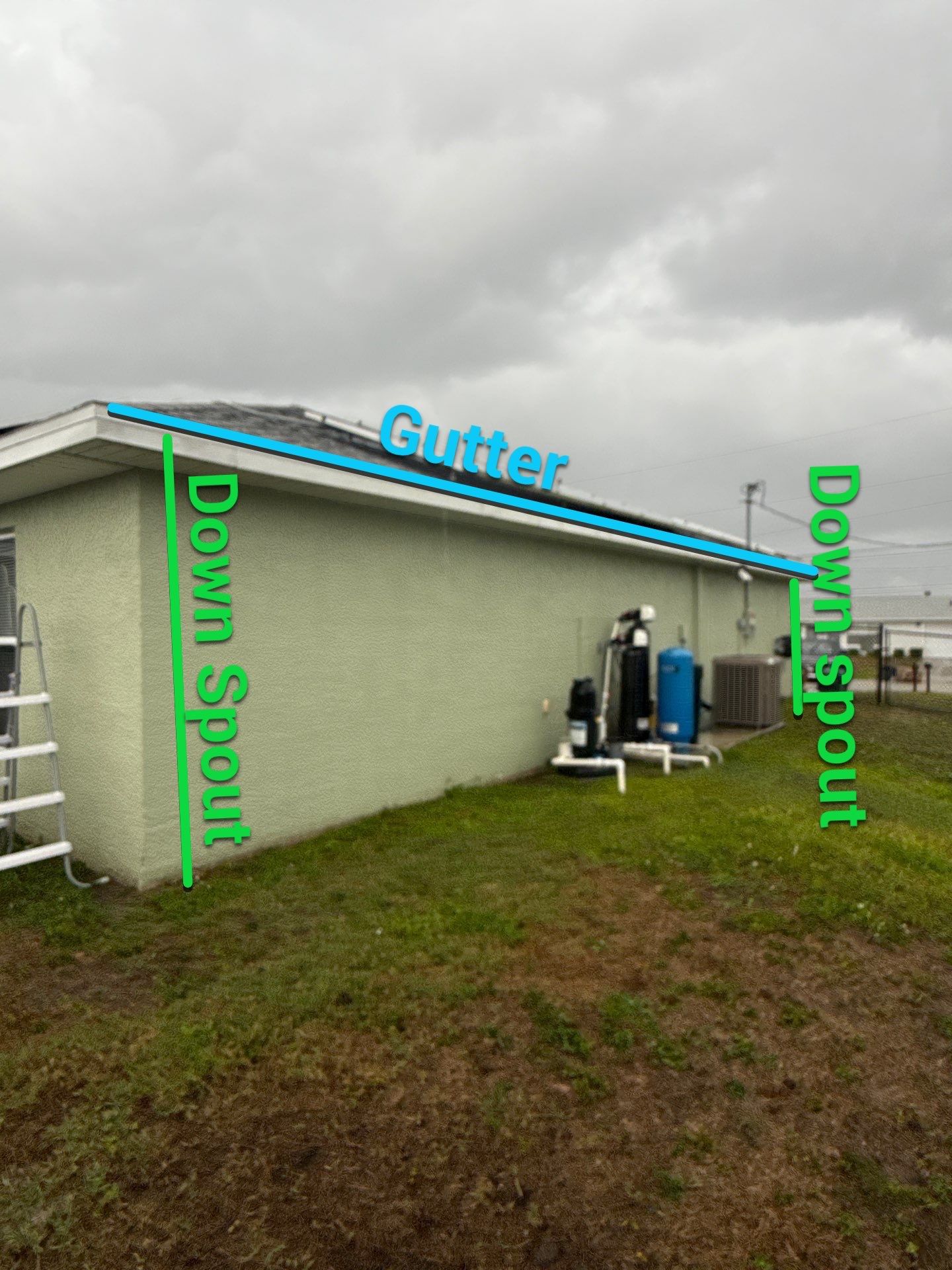 Black Seamless Gutters using K-Style Seamless Gutters in Cape Coral FL by Gutter Professors