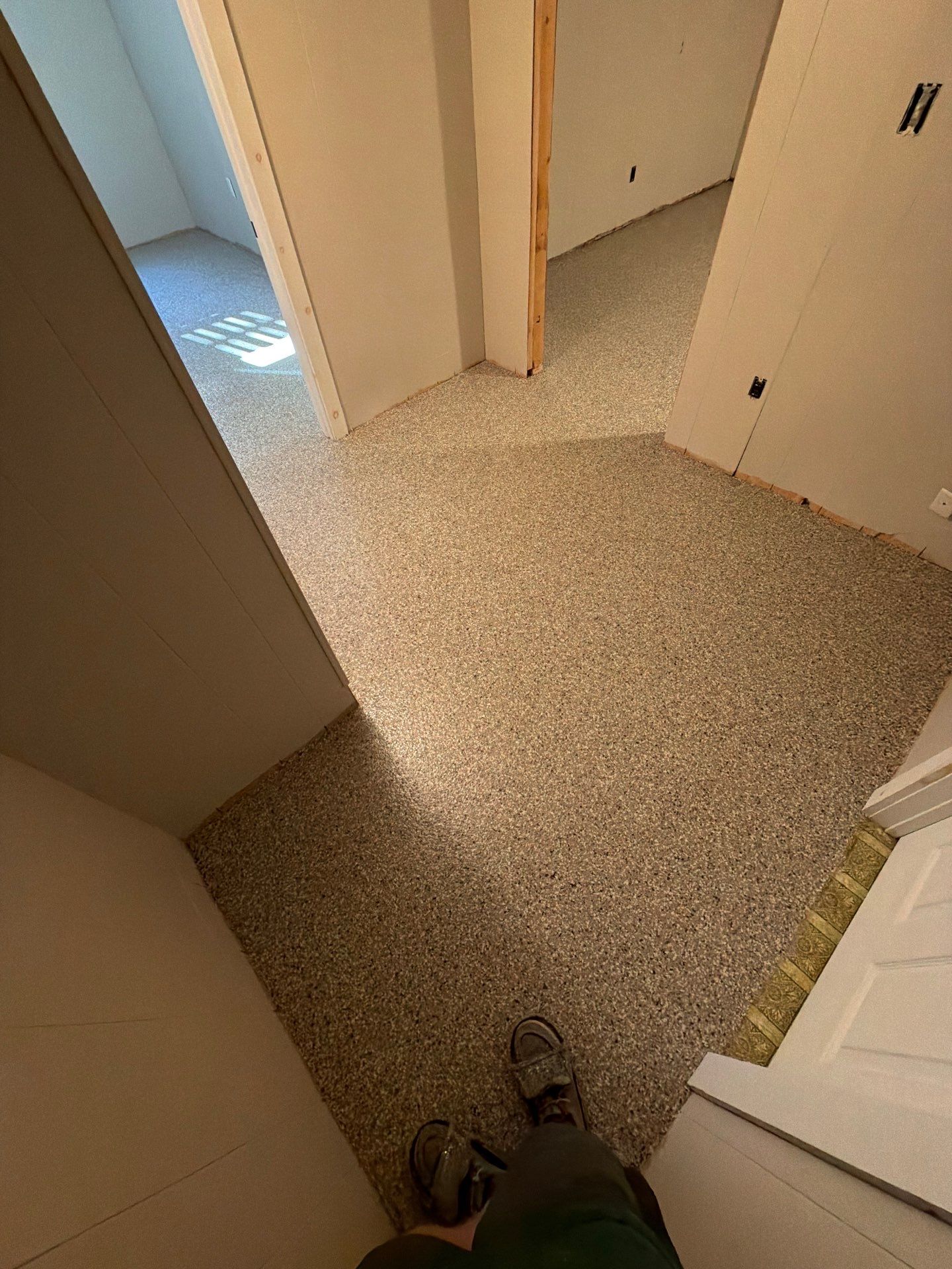 Custom Epoxy Flake Floor Installation for Spring Lake Residence by Gordon Painting