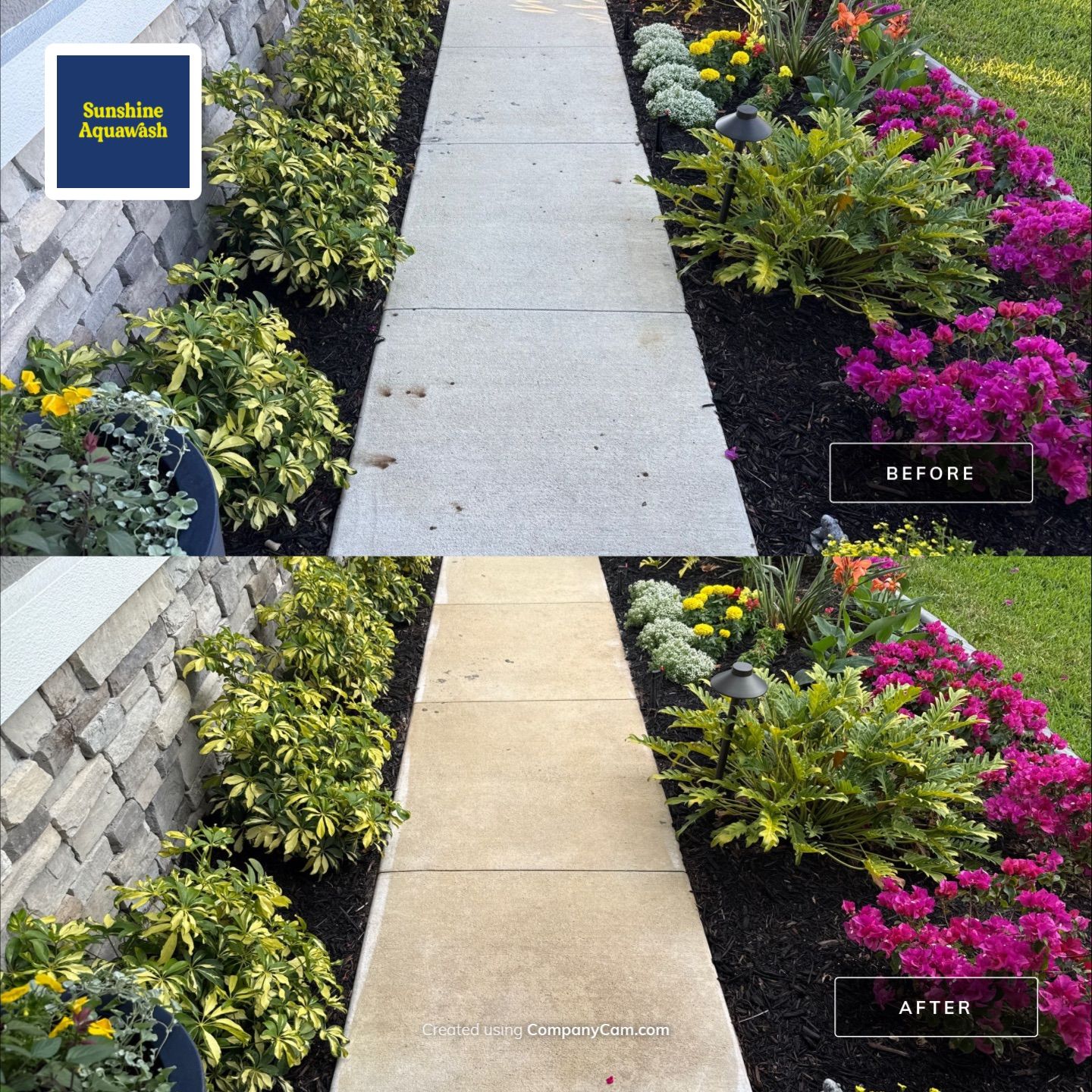 Rust Stain Removal from Concrete Driveway and Pavers in Park East at Azario | Lakewood Ranch, FL by Sunshine AquaWash