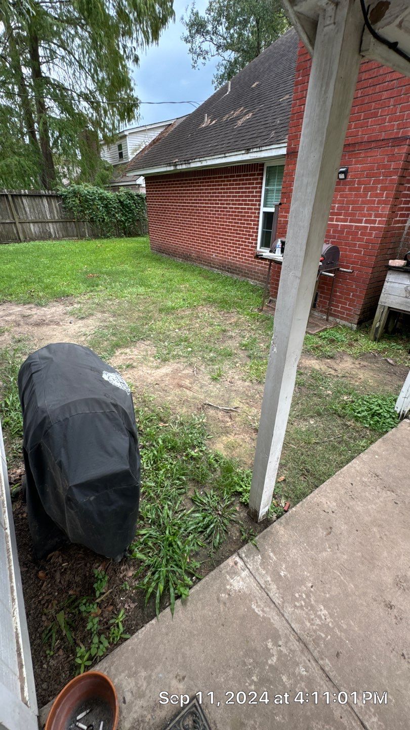 🌿 Rodney – Full Gutters, Drainage System, Flagstone Patio & Pergola  Alejandro and the Texas Urban Elements Team recently completed a multi-solution project for Rodney’s home, blending function with design.  ✅ Seamless Gutters We installed a complete 6” seamless gutter system around the home to properly redirect rainwater away from the foundation, protecting siding, paint, and landscaping while boosting curb appeal.  ✅ Drainage System A new PVC storm drainage system was integrated into the gutters and extended to carry roof runoff away from the house. This ensures water won’t pool near the foundation or the new patio area.  ✅ Flagstone Patio Ground We prepped, leveled, and installed a custom flagstone patio for Rodney—delivering both beauty and durability, creating a natural, timeless look that ties perfectly into the yard.  ✅ Pergola Addition To conclude, our framing team constructed a small pergola extension, providing Rodney’s patio with a shaded retreat for family and friends to enjoy.  ✨ Result: A fully protected and enhanced outdoor living space where drainage, stonework, and structure all work together for long-lasting performance and comfort.  📢 At Texas Urban Elements, we specialize in building solutions that protect homes while creating beautiful outdoor environments. by Texas Urban Elements