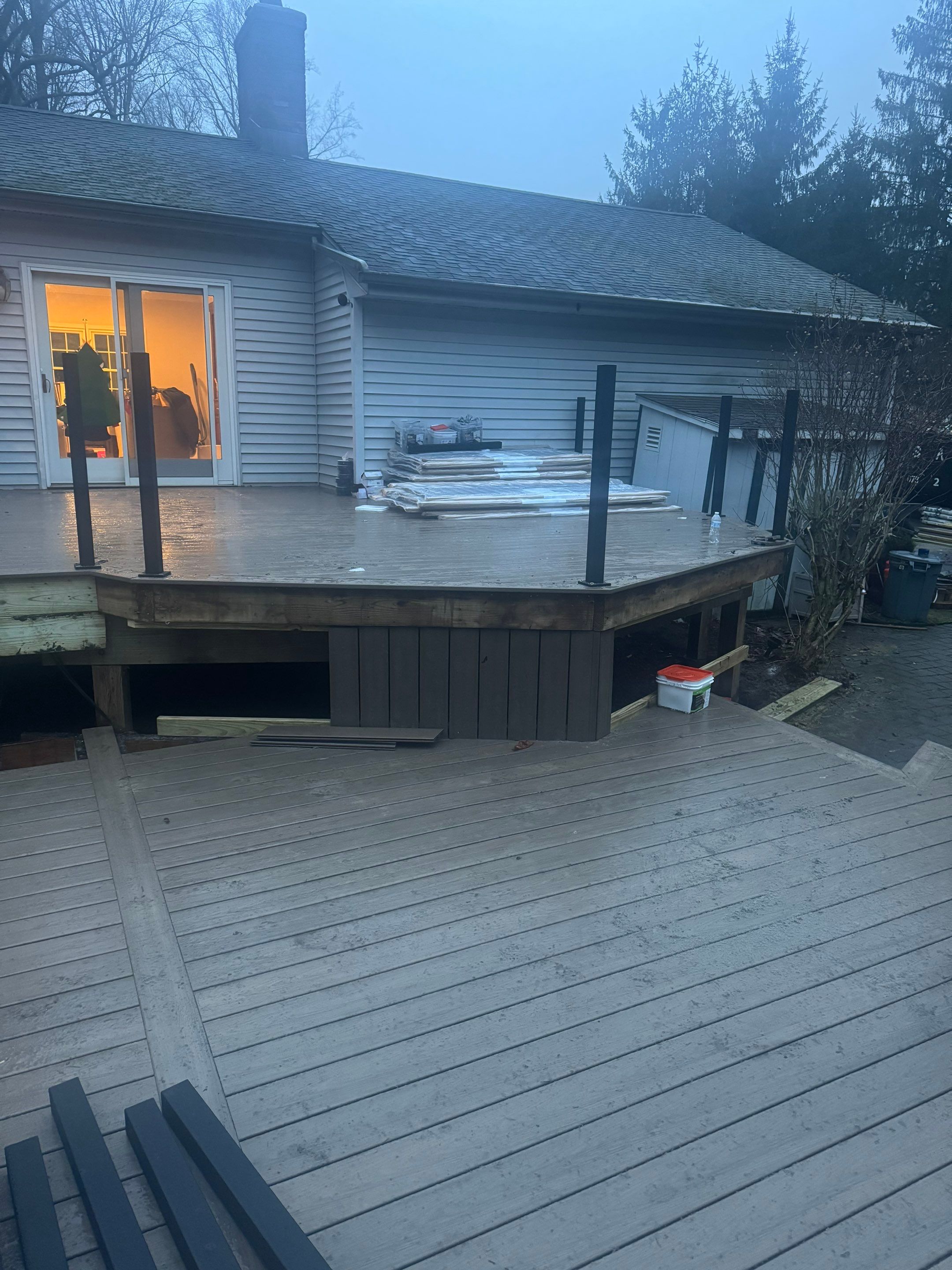 New Deck using Deckorators  decking and vinyl railings by deck guardian