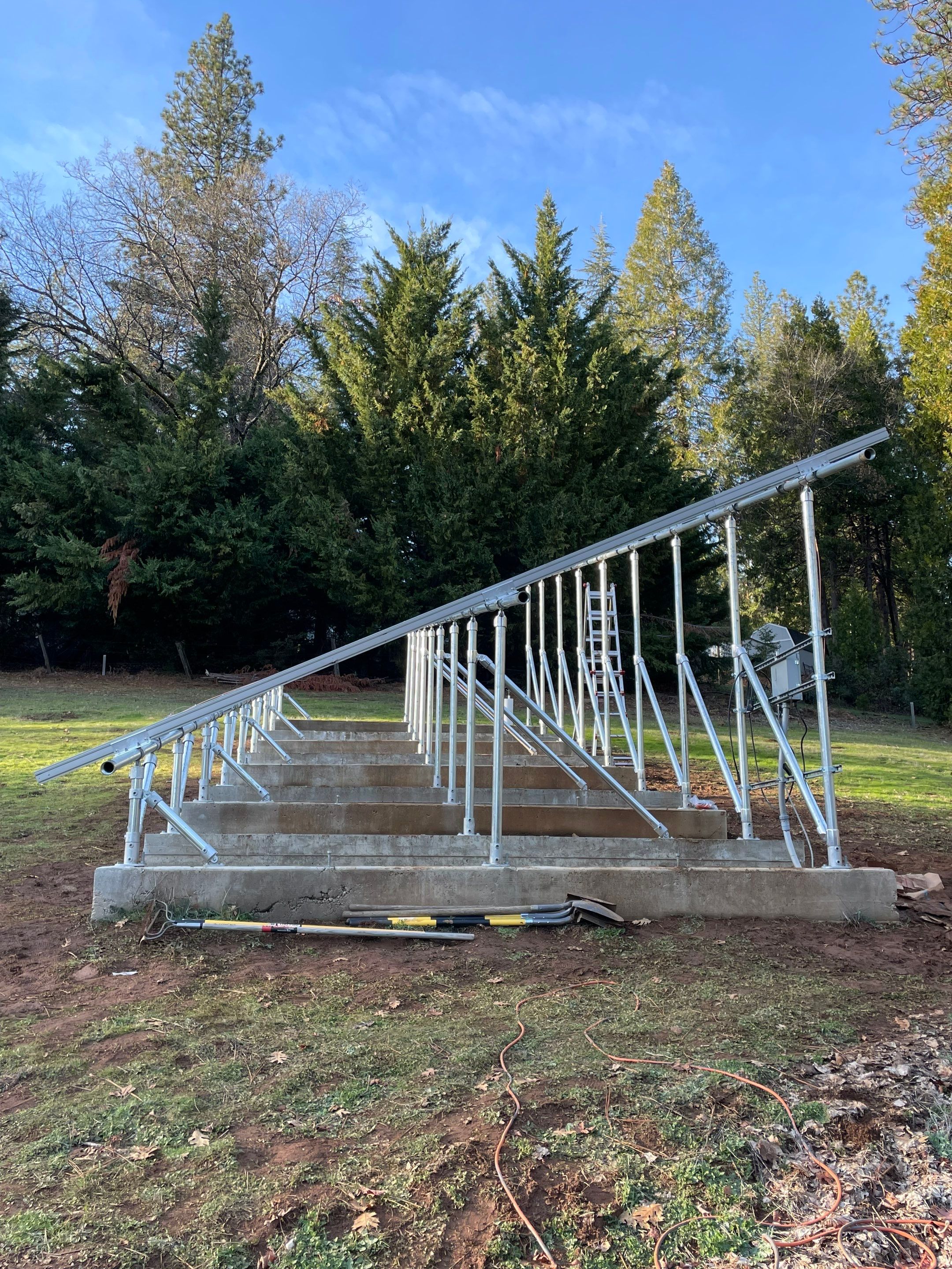 Replaced damaged solar panels on a Ground Mount System by Byers Enterprises 