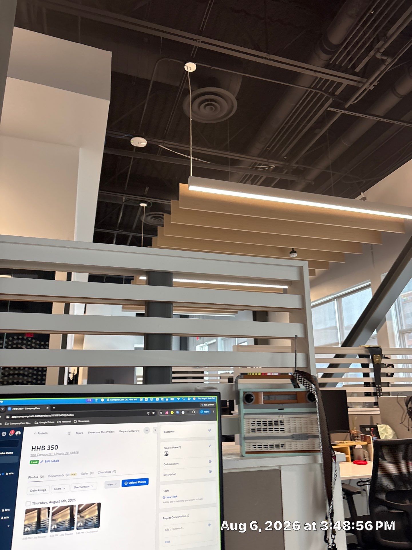 Modern Lincoln Office Build-Out Featuring Custom Slat Partitions by CompanyCam Sales Demo