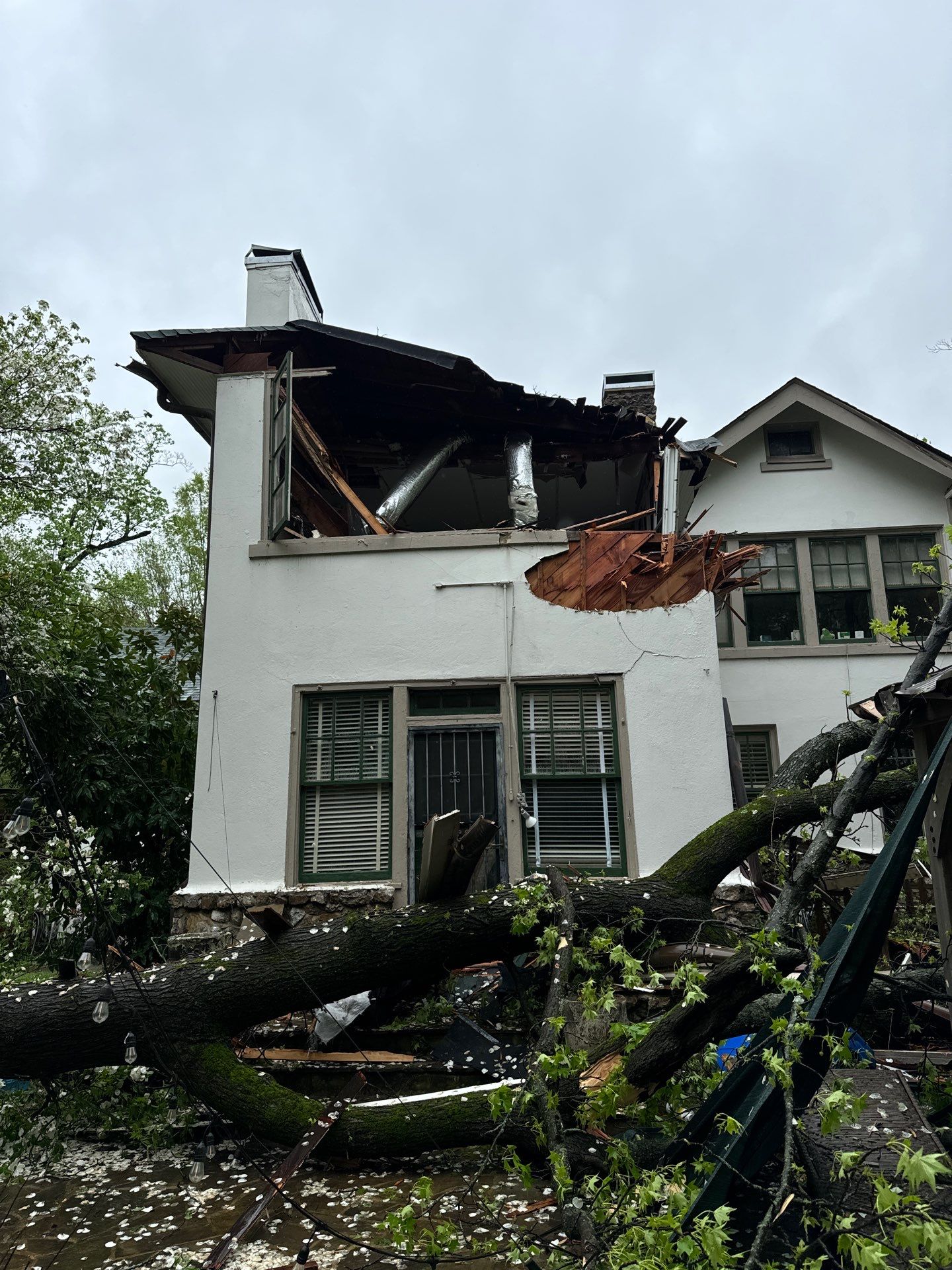 Memphis Home Restoration and Copper Gutter Installation Following Tree Damage by Revival Roofing Services