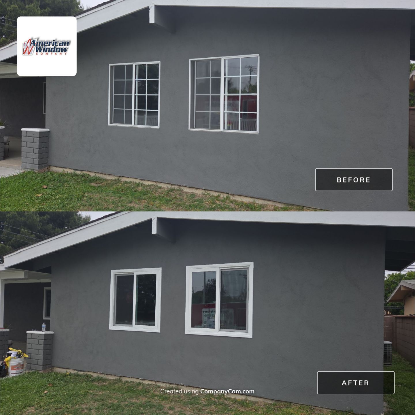 Milgard Tuscany window installation in Whittier, CA by American Window Company