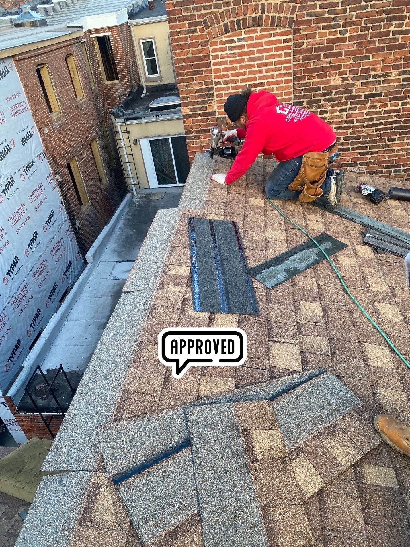 Residential Roofing Installation using Landmark Shingles by Alpha Design Services