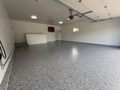 Full Garage Floor and Basement Stair Epoxy Coating in Sioux Falls
