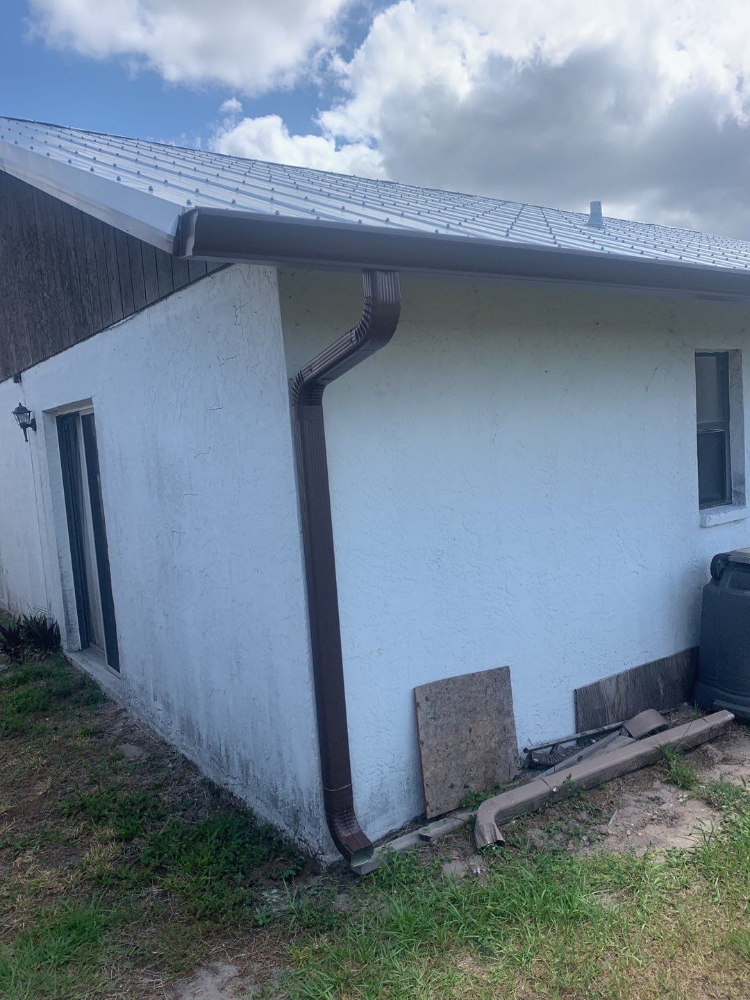 Aluminum Downspouts and Elbows in Englewood FL by Gutter Professors