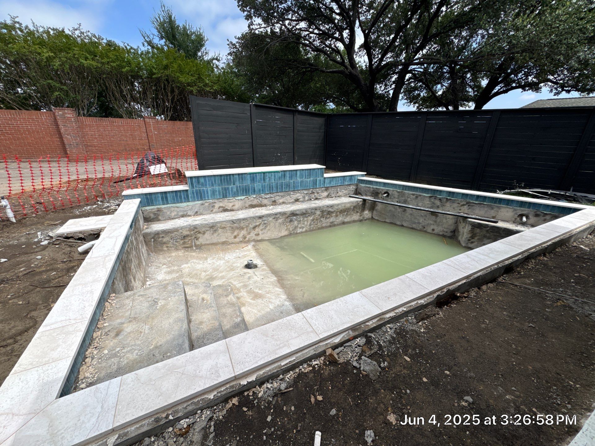 Modern Geometric Pool with Spa and Turf Surround by Pinnacle Pools and Spas - DFW