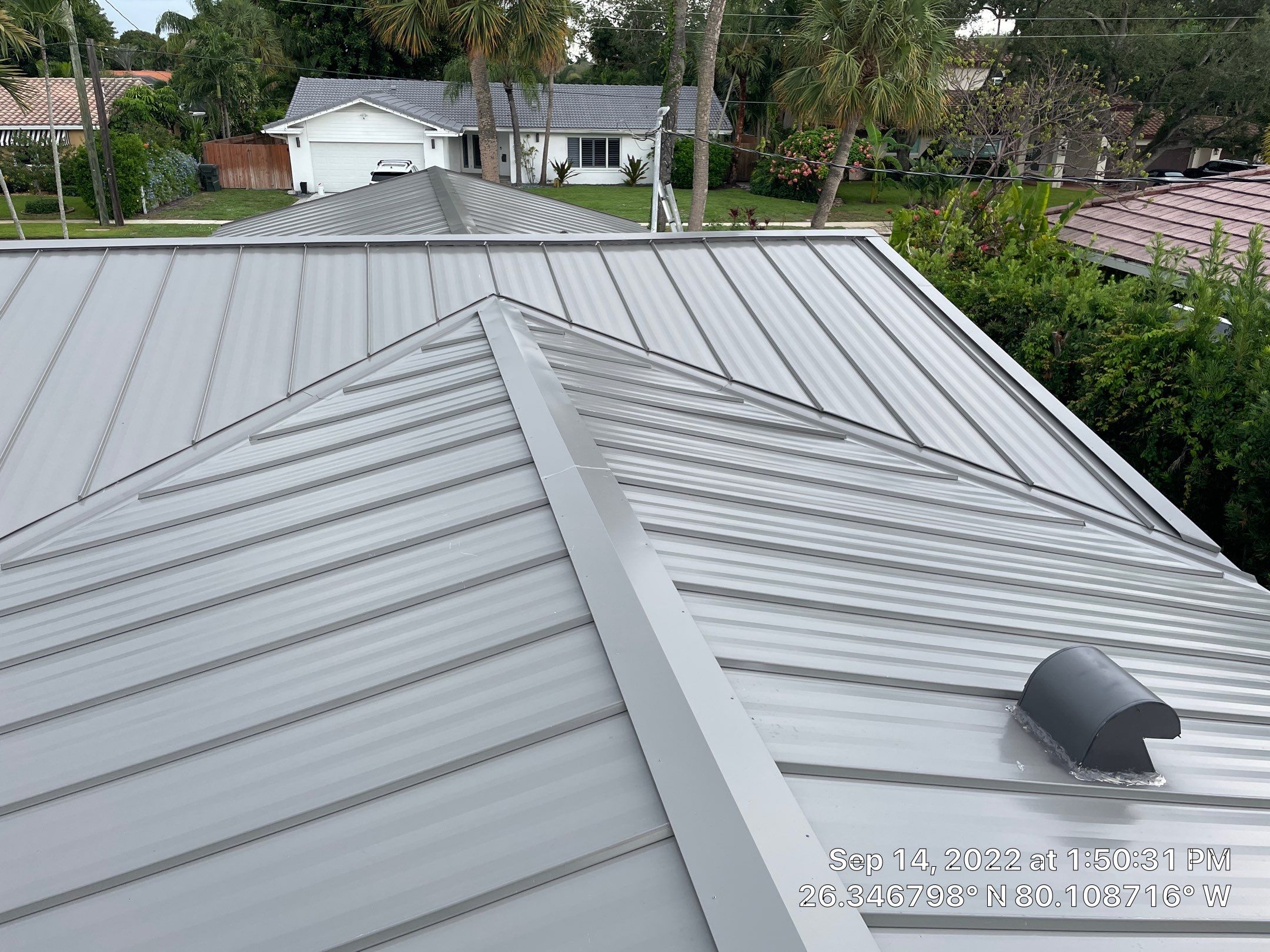 Residential Roofing Installation using 1" Nail strip metal roof by BLUES BROTHERS ROOFING