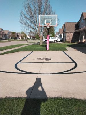 Power Wash, Touch Up Paint & seal concrete basketball court