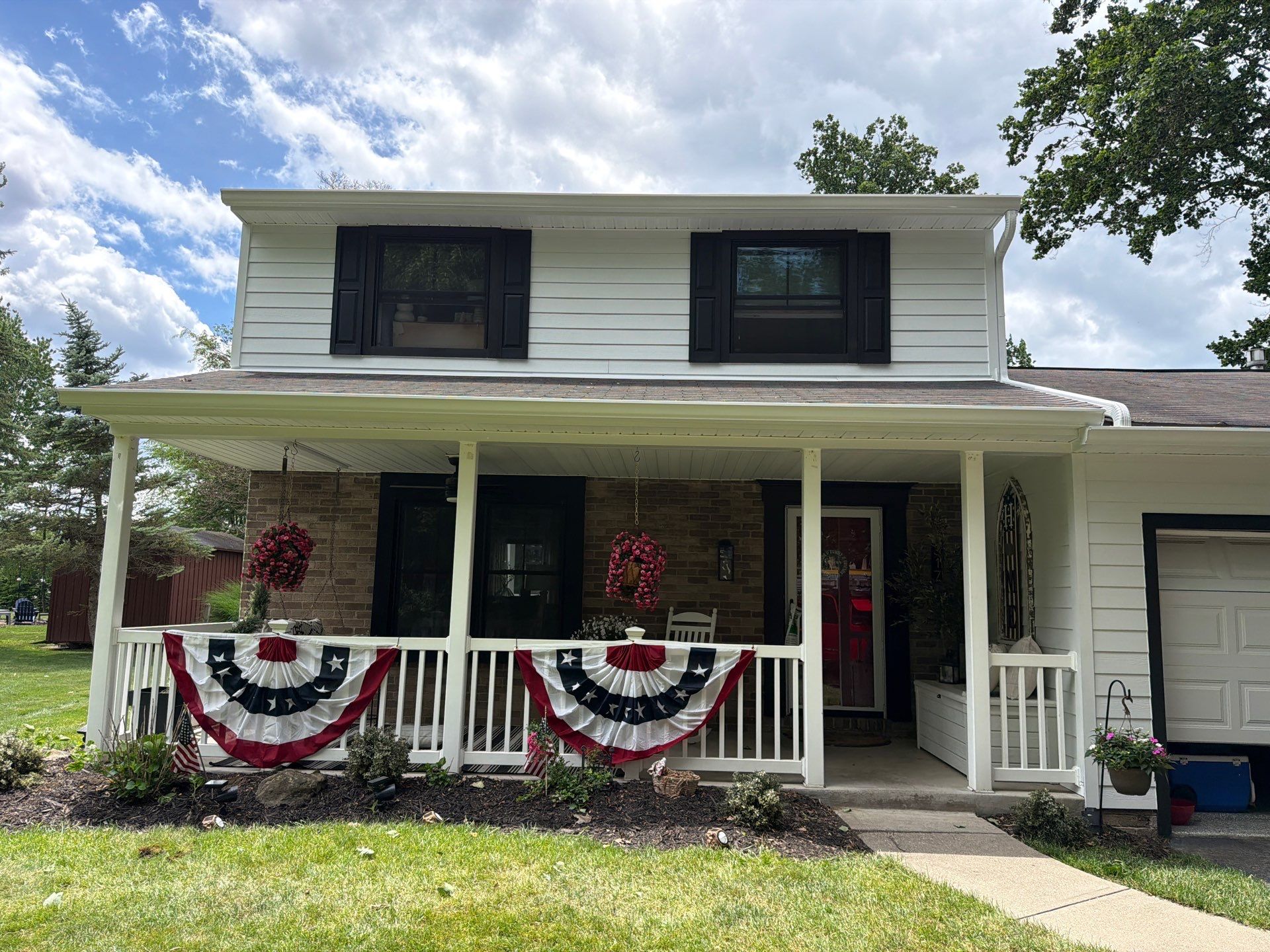 Vinyl Siding to James Hardie Arctic White with Midnight Black Trim by Ideal Siding Pittsburgh