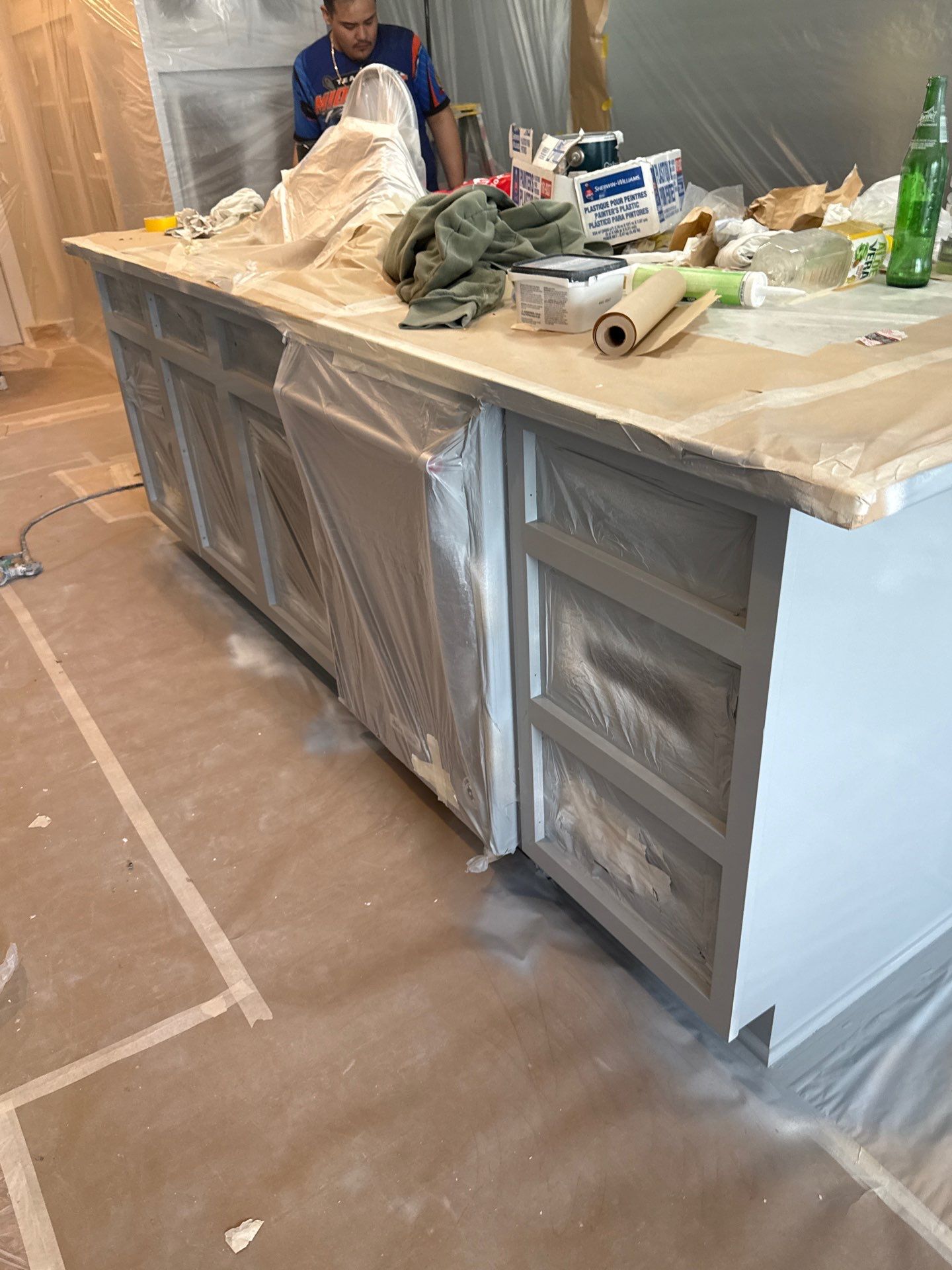 Residential Interior Repaint Color Change on Walls and Cabinets by Midwest Paint LLC