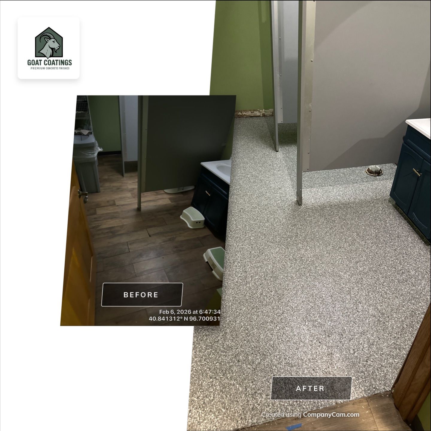 Daycare Kitchen & Bathroom Floor Transformation by Goat Coatings