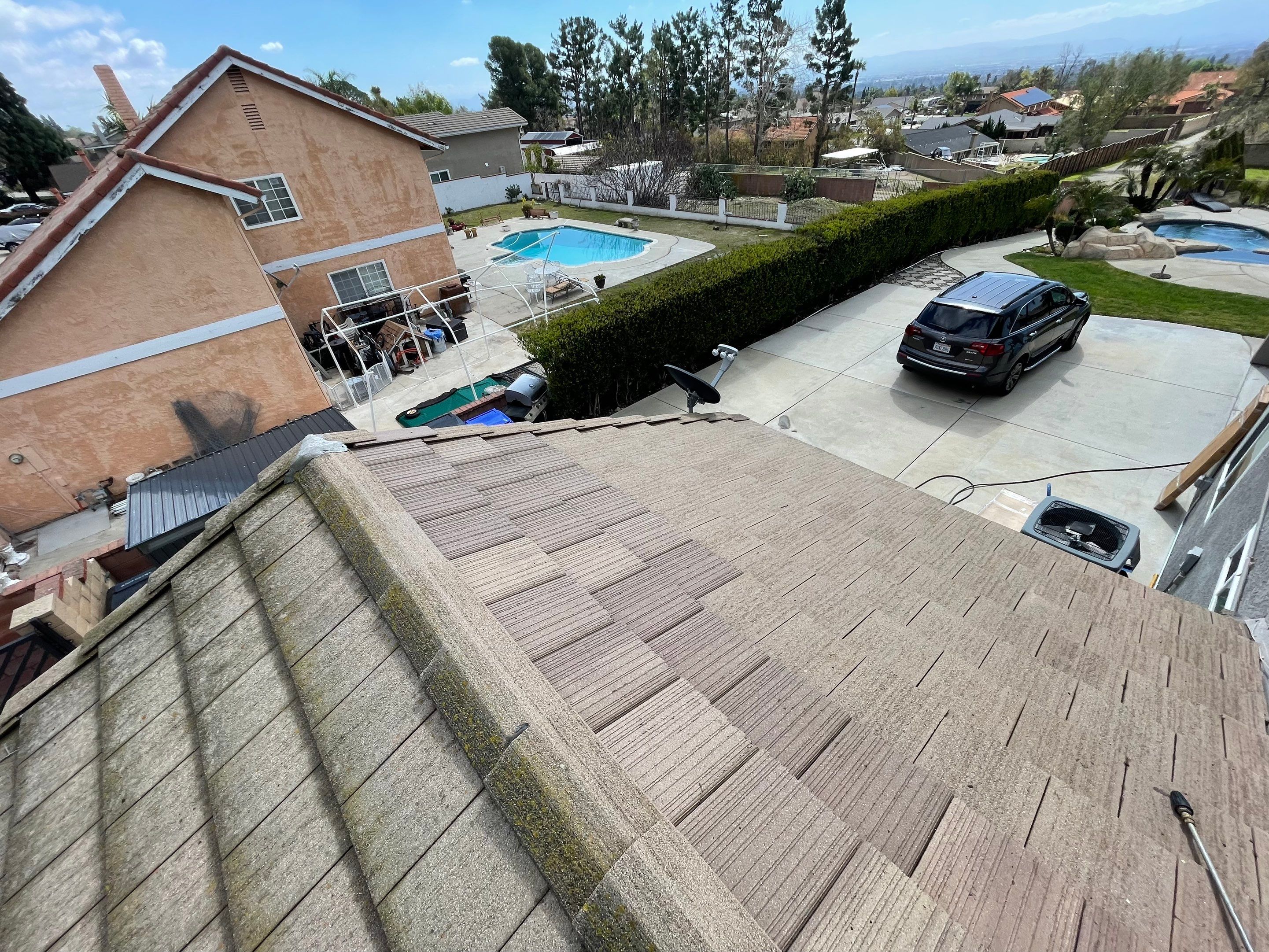Roof Washing in Rancho Cucamonga Ca by Palm Coast Solar Cleaning