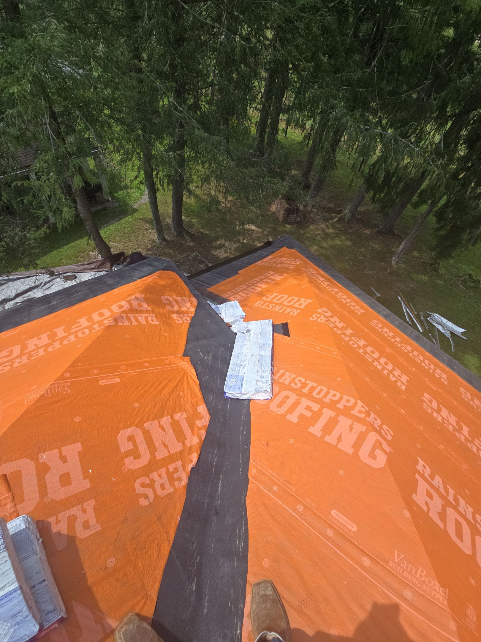 Residential Roofing Installation using GAF TImberline HDZ Hickory by Rainstoppers Roofing