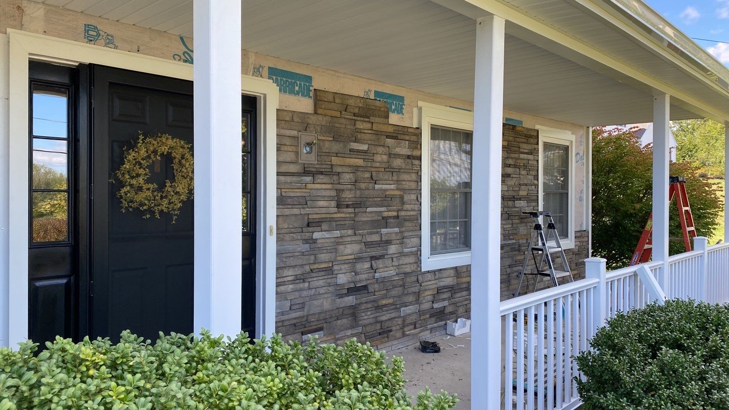 Siding Installation using Certainteed Monogram Charcoal gray and Owens Corning Versetta Stone Sterling by A Plus Exterior