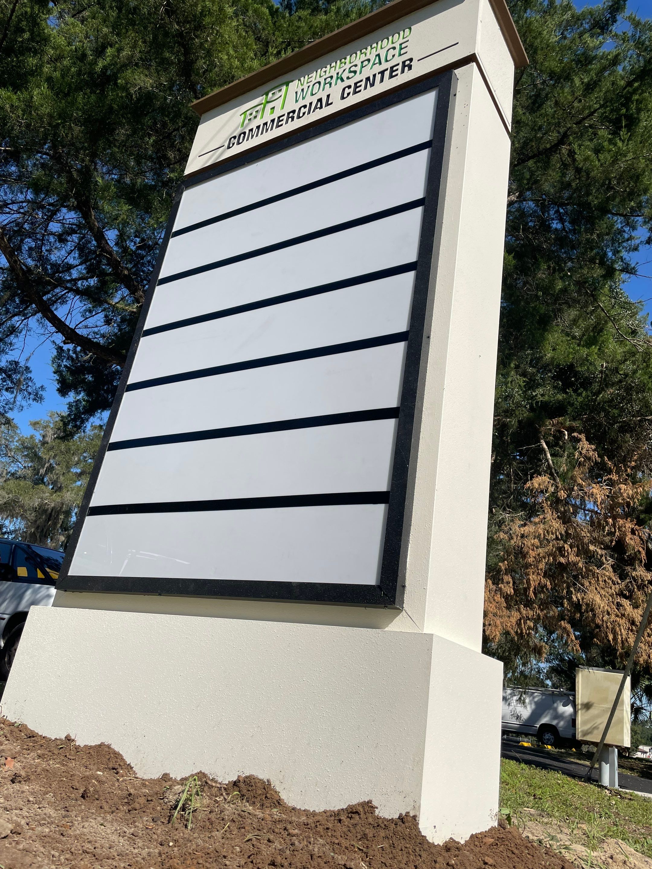 Monument Sign for Neighborhood Workspace by SignCrafters