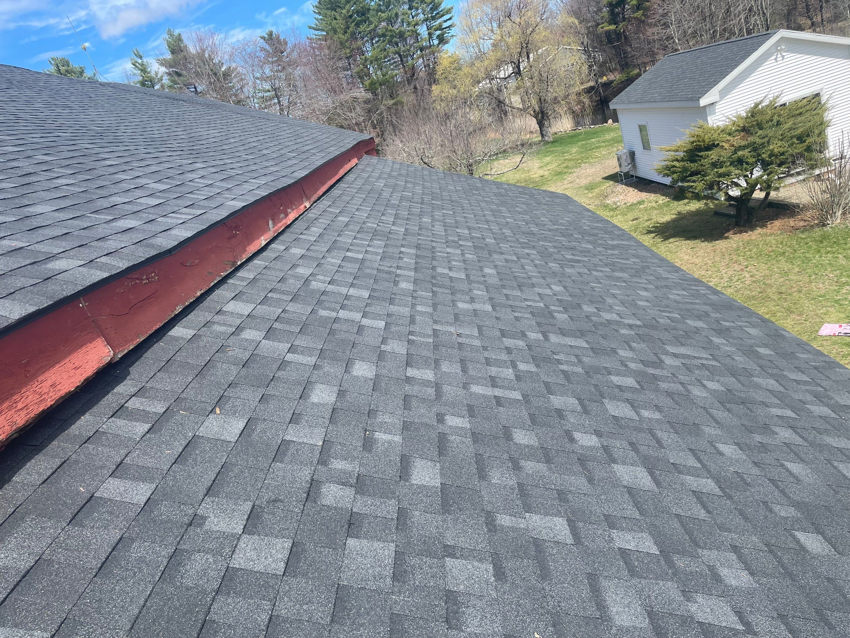 Architectural Shingle Roof Replacement for Red Barn in Falmouth by Tall pine roofing