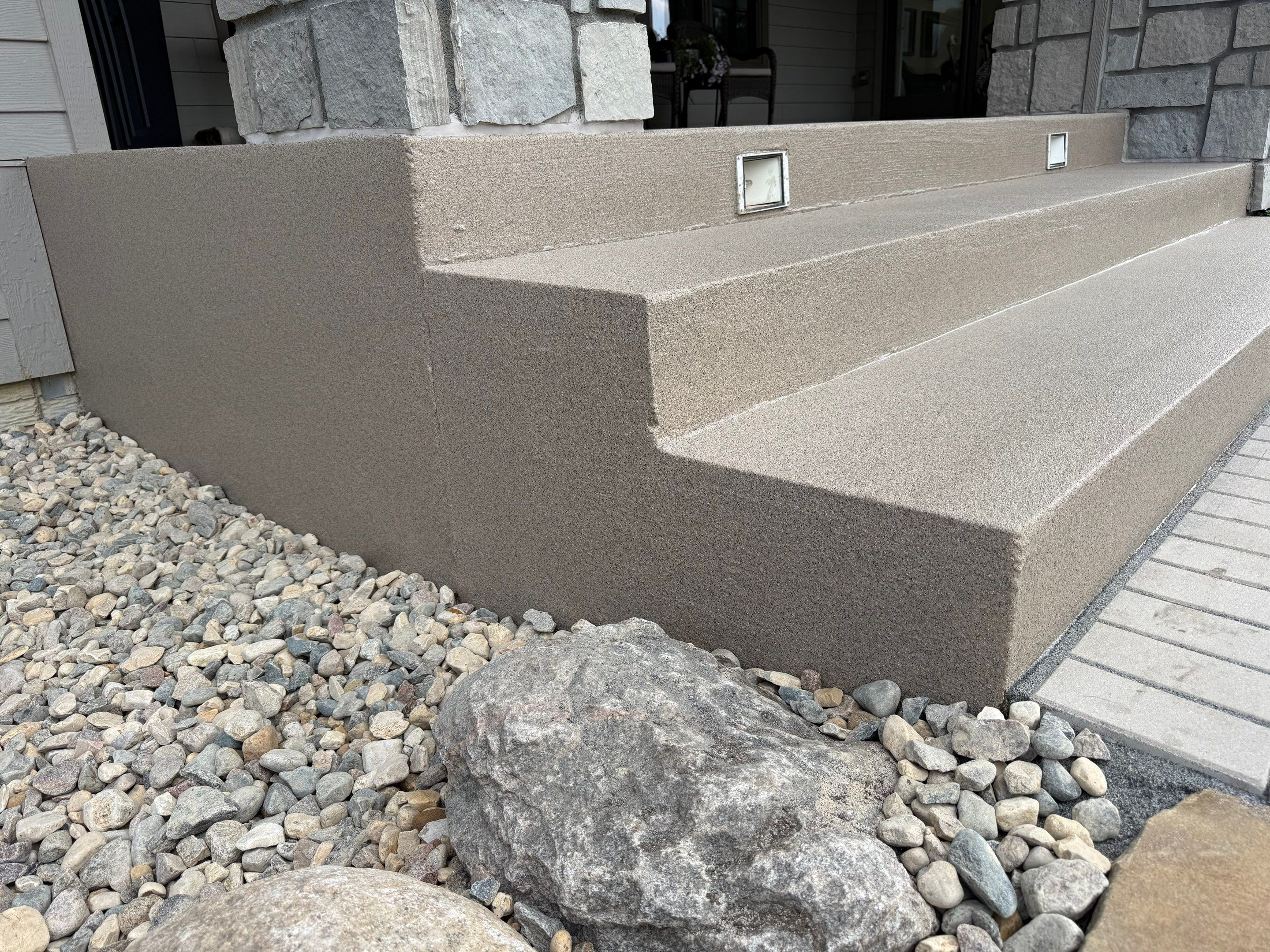 Sioux Falls Patio Concrete Coating and Porch Step Repair by Select Painting, Coatings & Garage Cabinets