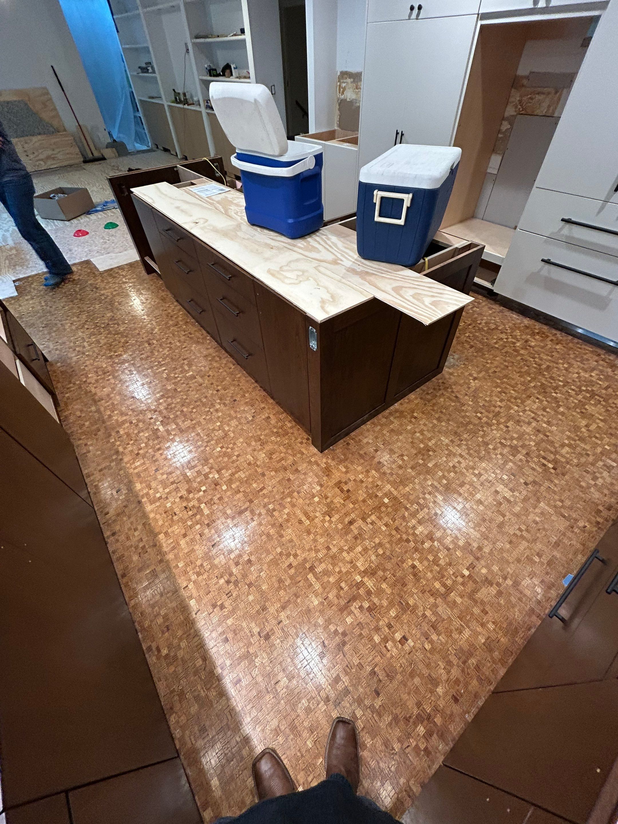 UNIQUE MID CENTURY MODERN Square Wood Tile Floor by RTBaldwin Hardwood Floors