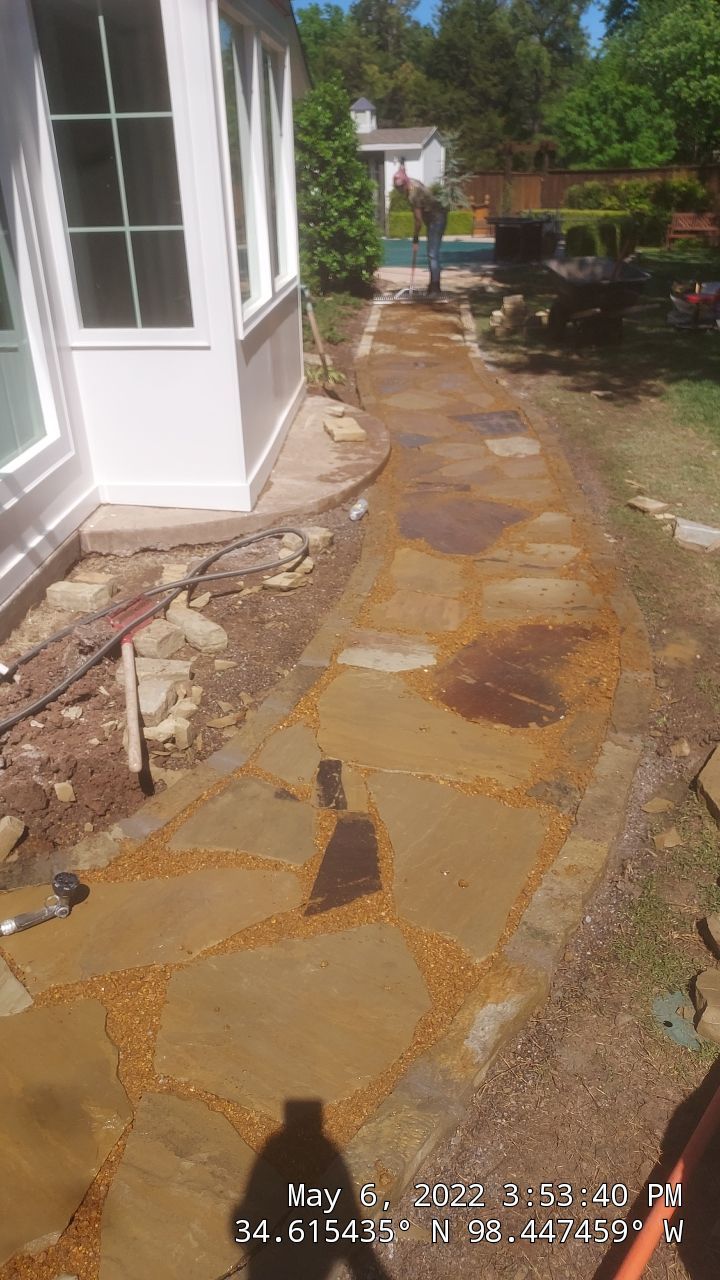 Flagstone walkway using Flagstone  by Clays Services Inc