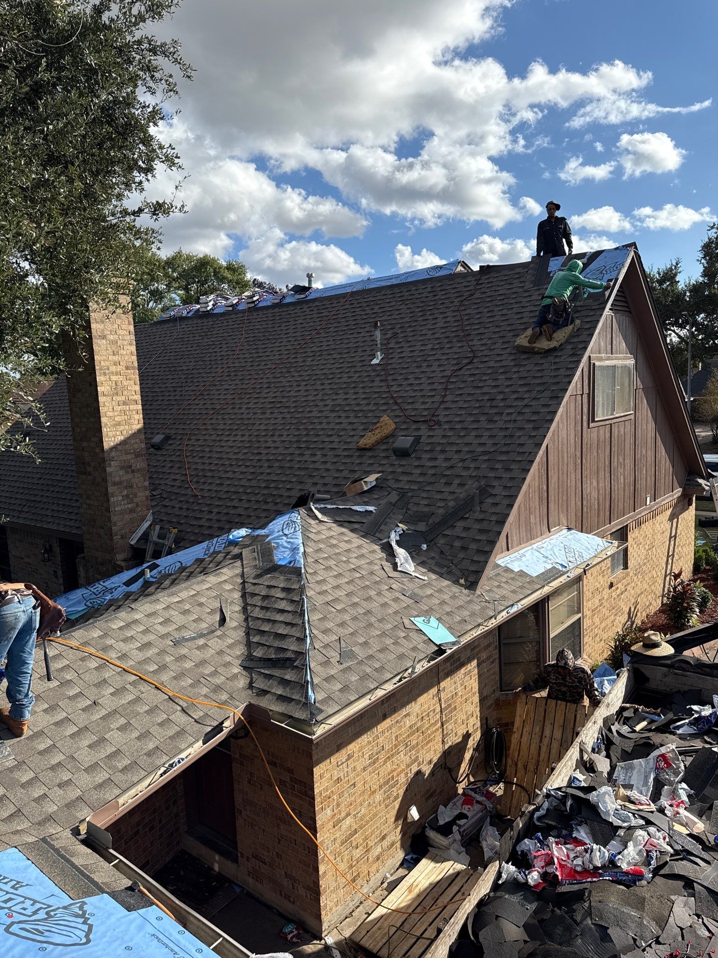 Residential Roof Replacement using GAF HDZ - Weathered Wood by Elite Roofing LLC