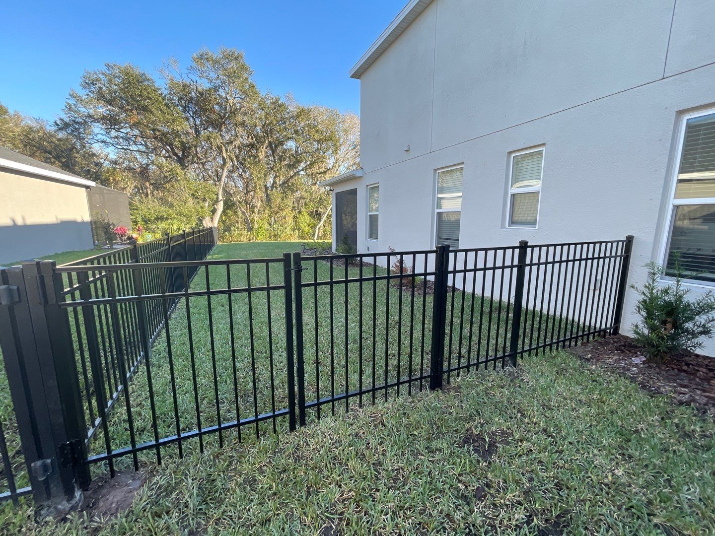 Aluminum Fence Installation using Black 3 Rail Aluminum Fence by Asap fence and gates, LLC