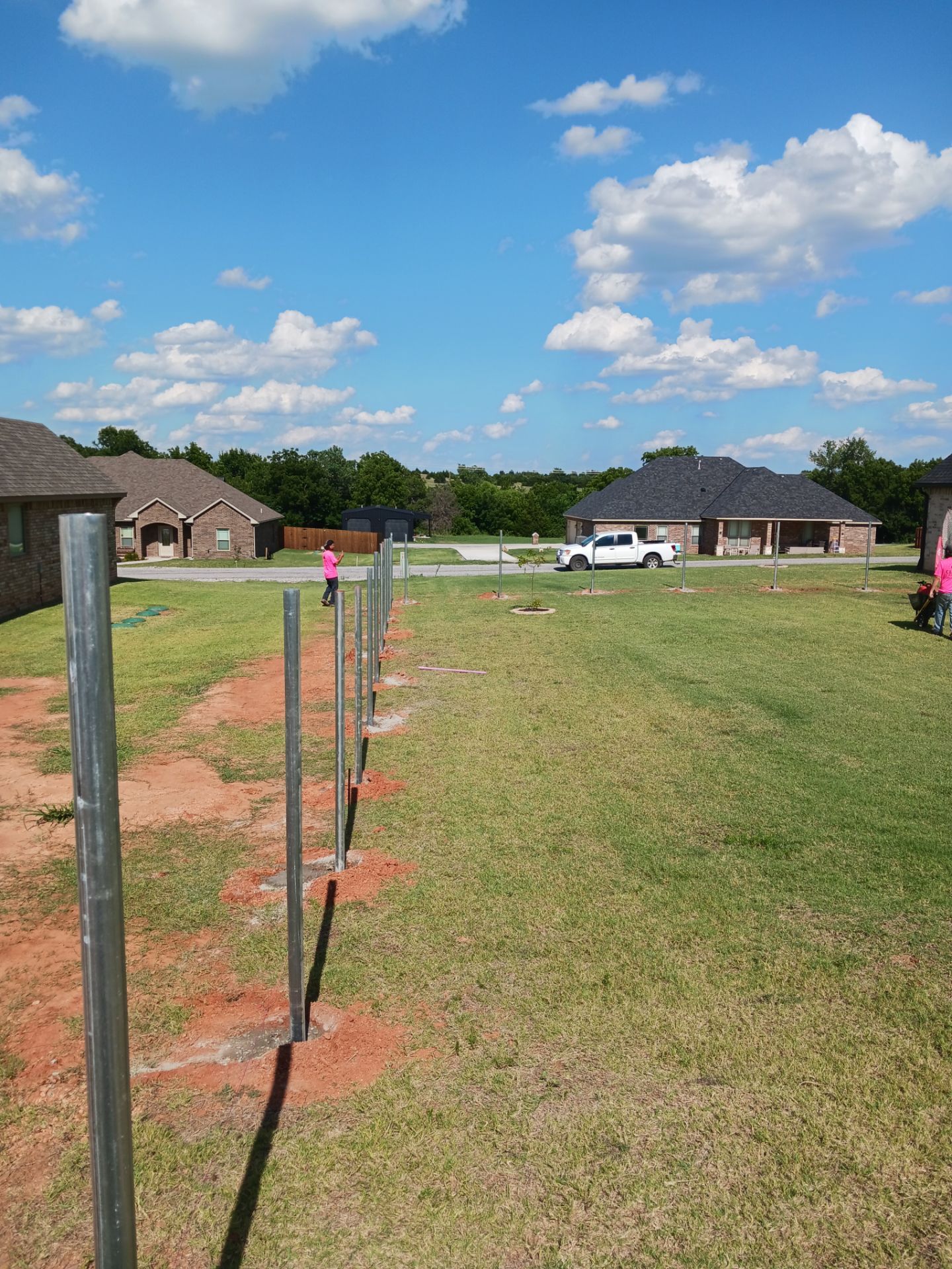 Cedar Fence using Metal Poles by Clays Services Inc