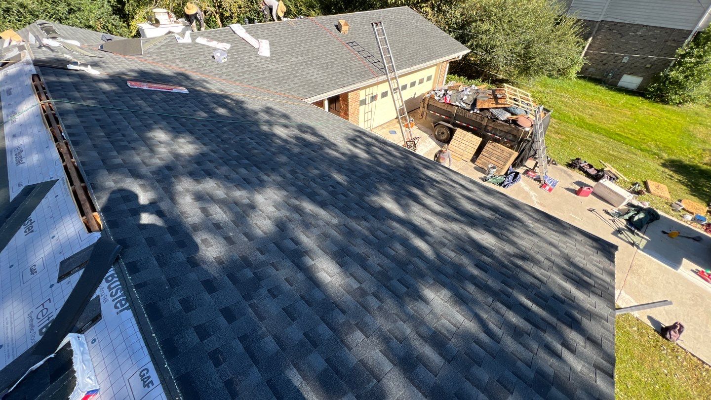 Two layers of shingles removed and replaced with GAF Timberline HDZ Charcoal by Georgia Roof Advisors