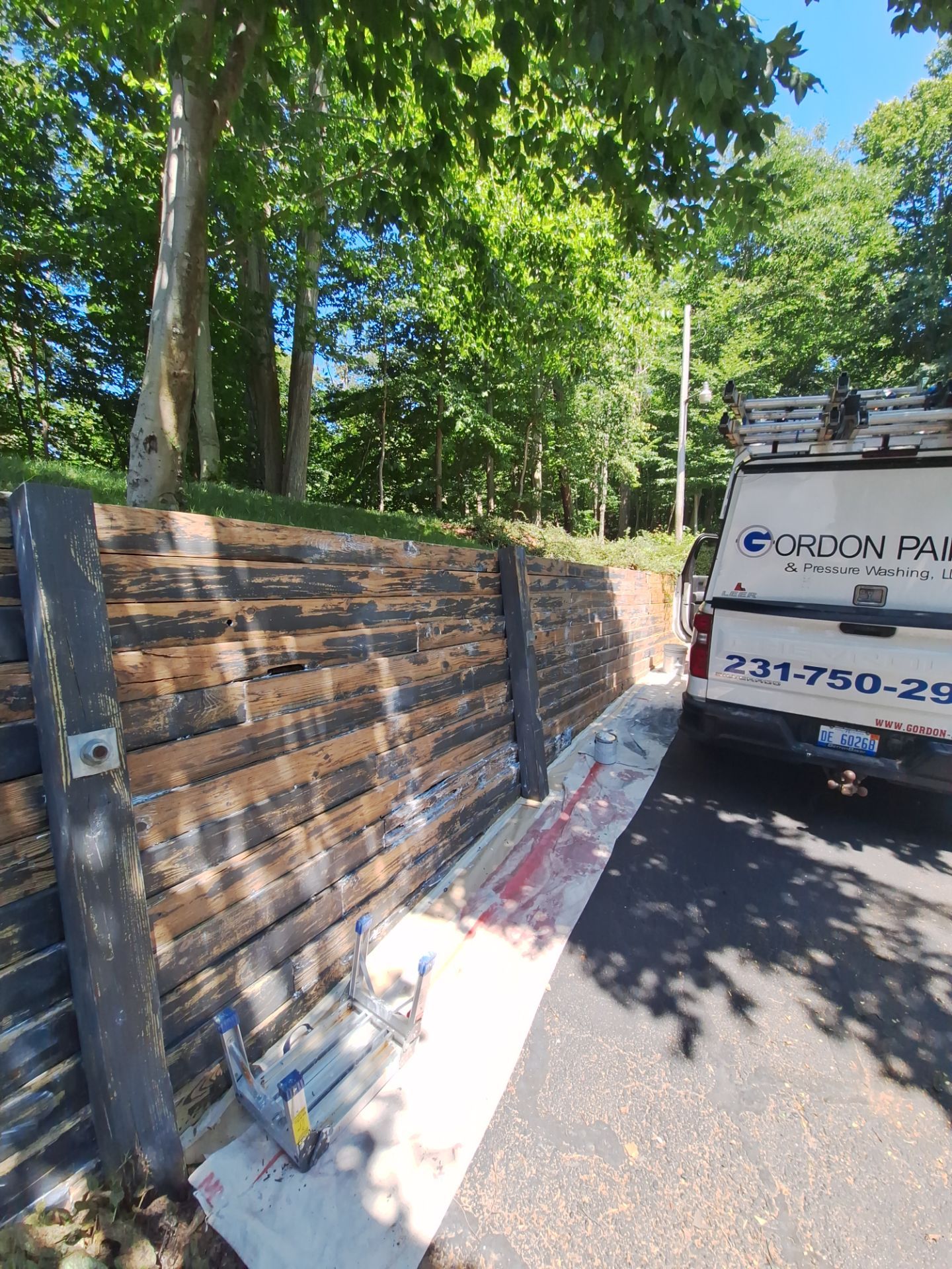 Exterior Retaining Wall Painting | Grand Haven, Michigan by Gordon Painting