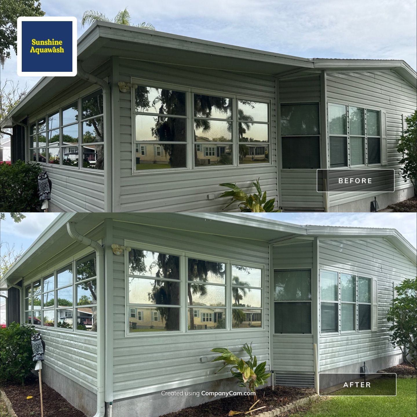 Mobile Home Soft Wash & Gutter Brightening in Ellenton, FL by Sunshine AquaWash