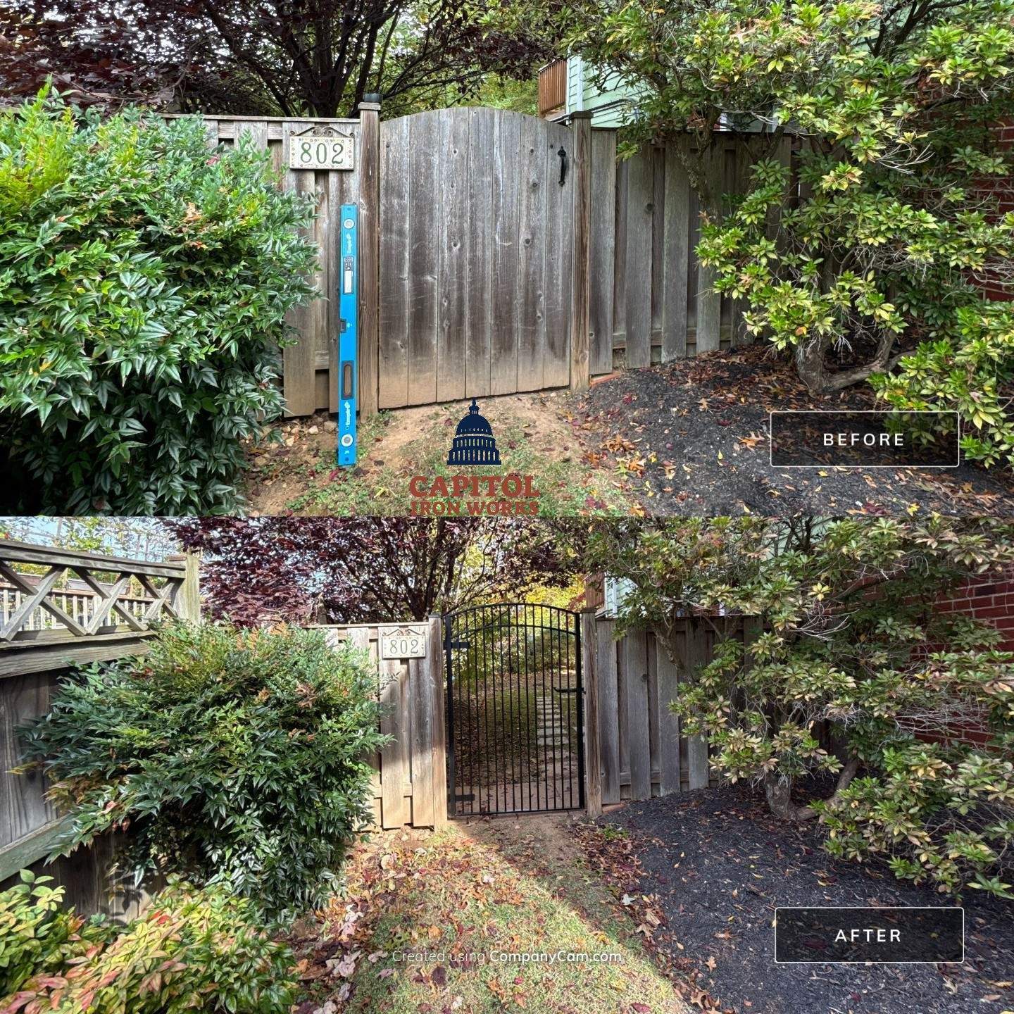 Modern Iron Pedestrian Gates – Leverton Road Residential Project – Rockville, MD by Capitol Iron Works