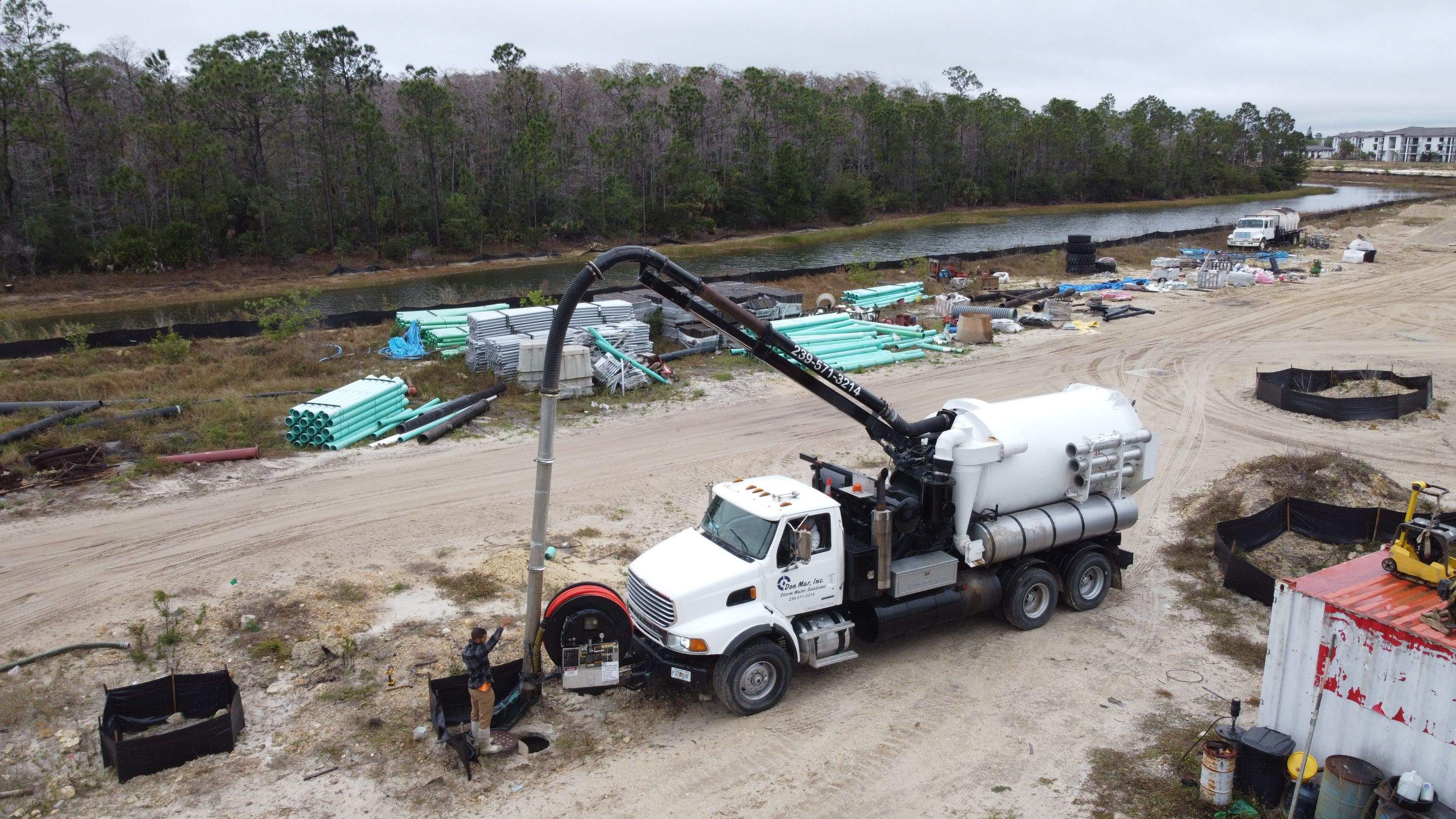 New Residential Construction Community Sewer System Cleaning by APS Power & Water