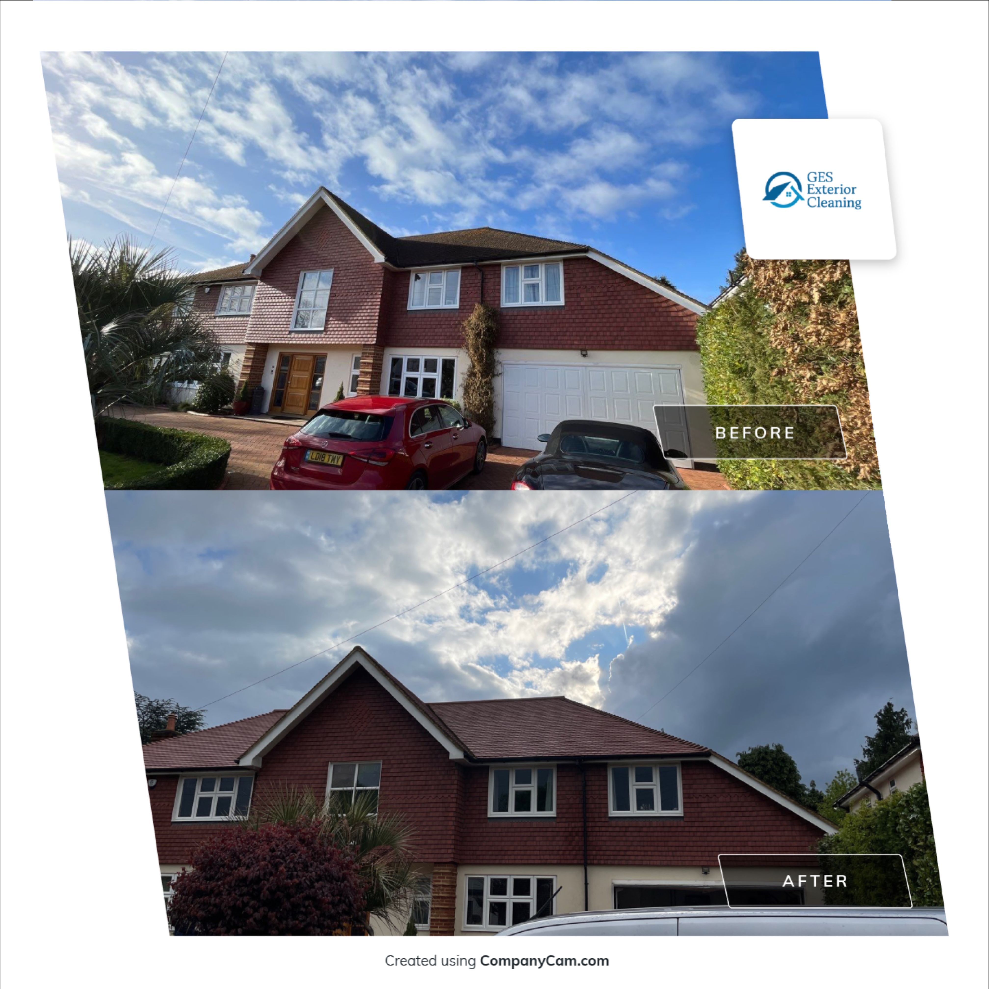 Roof Cleaning and Biocide Treatment using Honda 15lpm Low Pressure Washing Machine by Ges Exterior Cleaning ltd