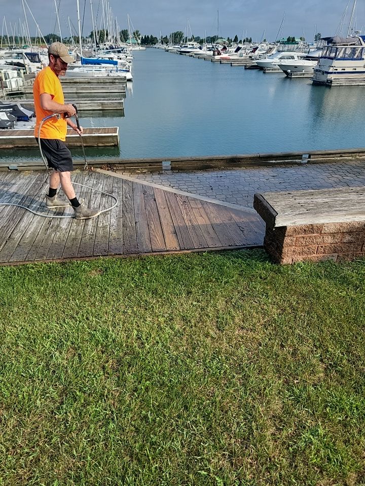 wood promenade cleaning by Northern Power Washing LLC.