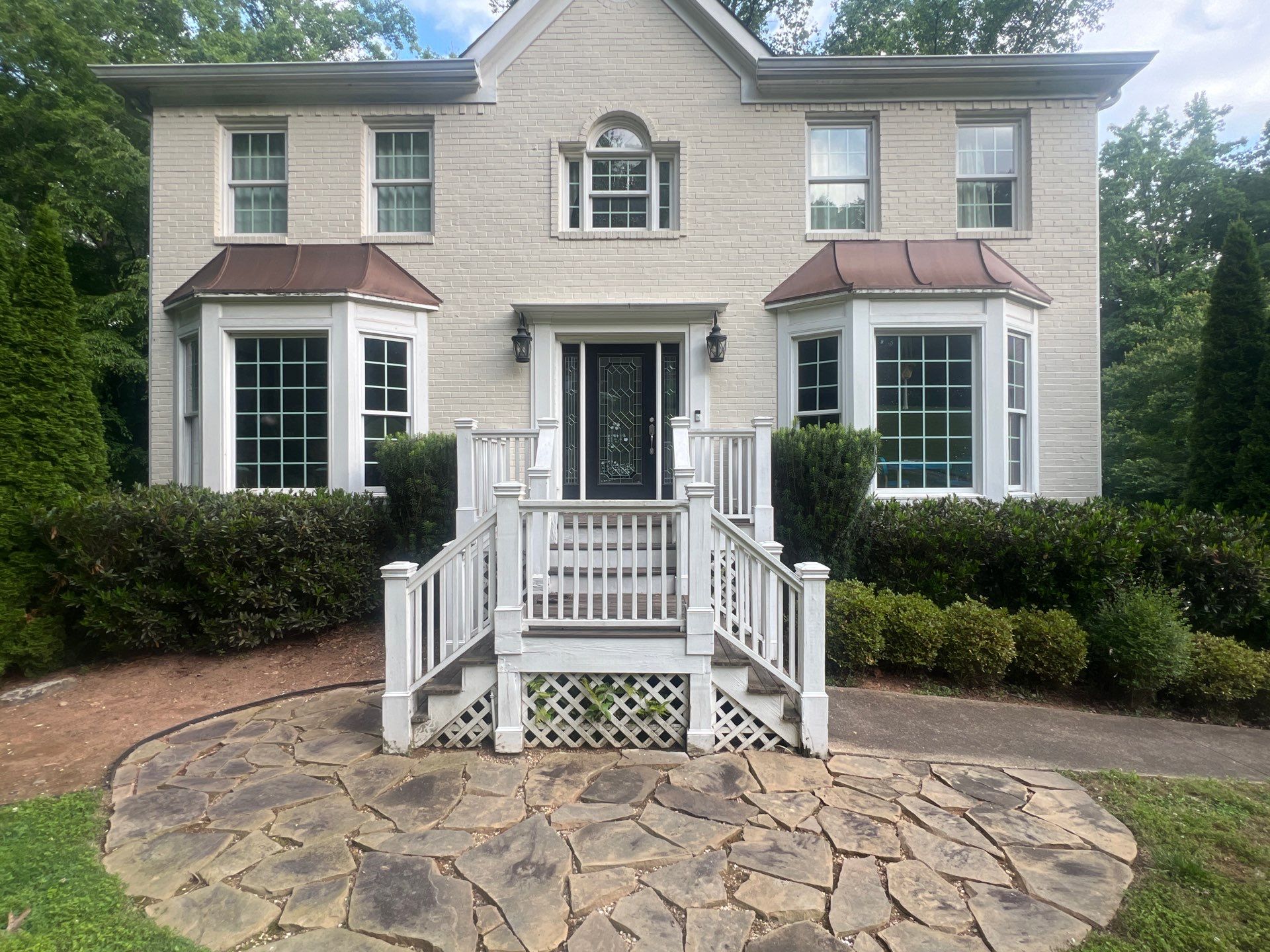 Custom Natural Wood Entryway Deck Replacement in Acworth, Georgia by Swift Home Renovations