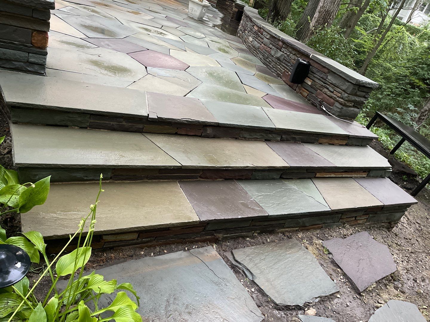 Bluestone patio cleaning by Northern Power Washing LLC.